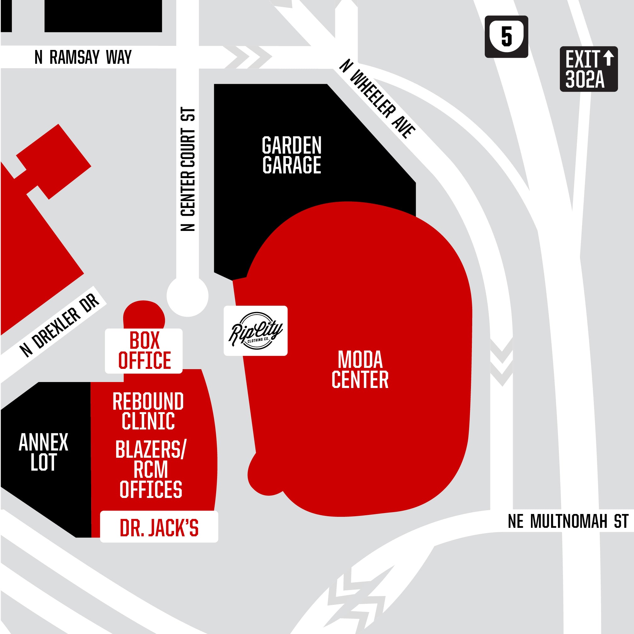 Map of Moda Center