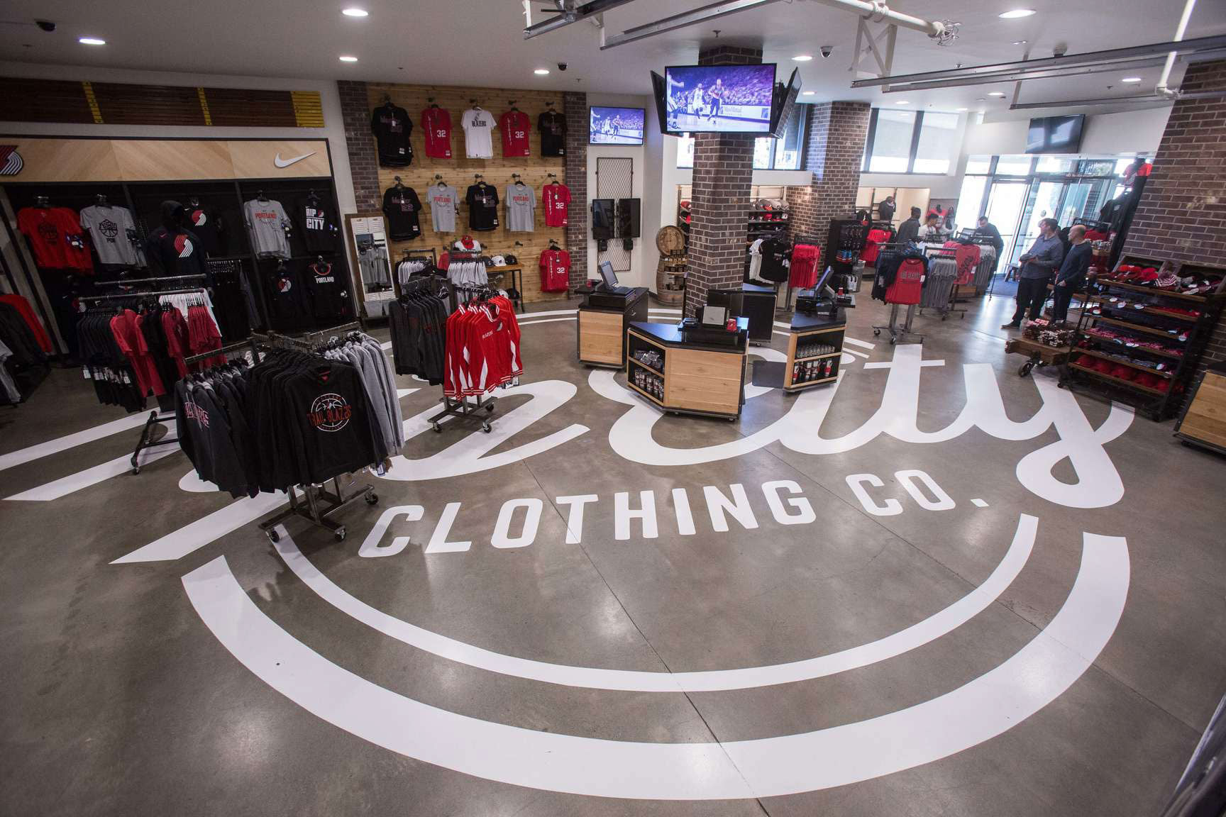 logo on floor of rip city clothing