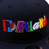 New Era Multi-font Portland Black 9FIFTY Snapback - Rip City Clothing