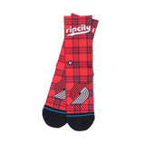 Stance ripcity 复古格纹城市版红黑袜子