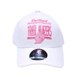 Youth Girls All White Trail Blazers Adjustable Cap - Rip City Clothing