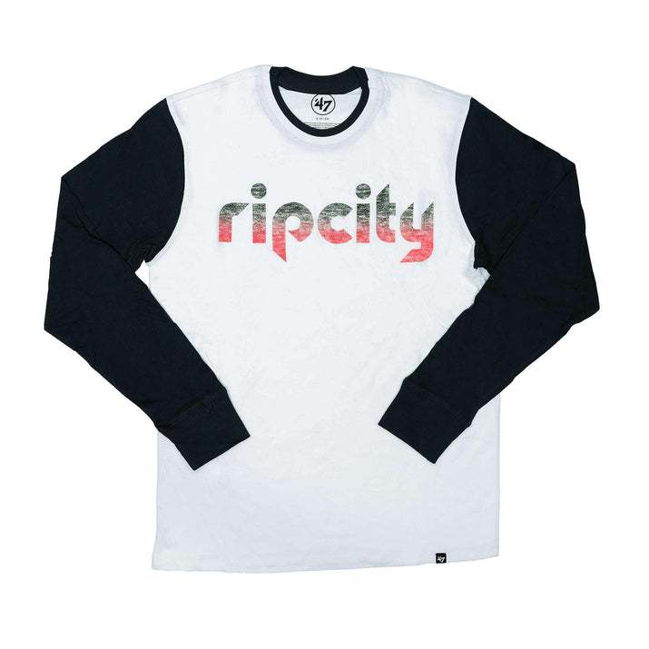 '47 Brand Premier Rumford ripcity Long Sleeve White With Black Sleeves Tee