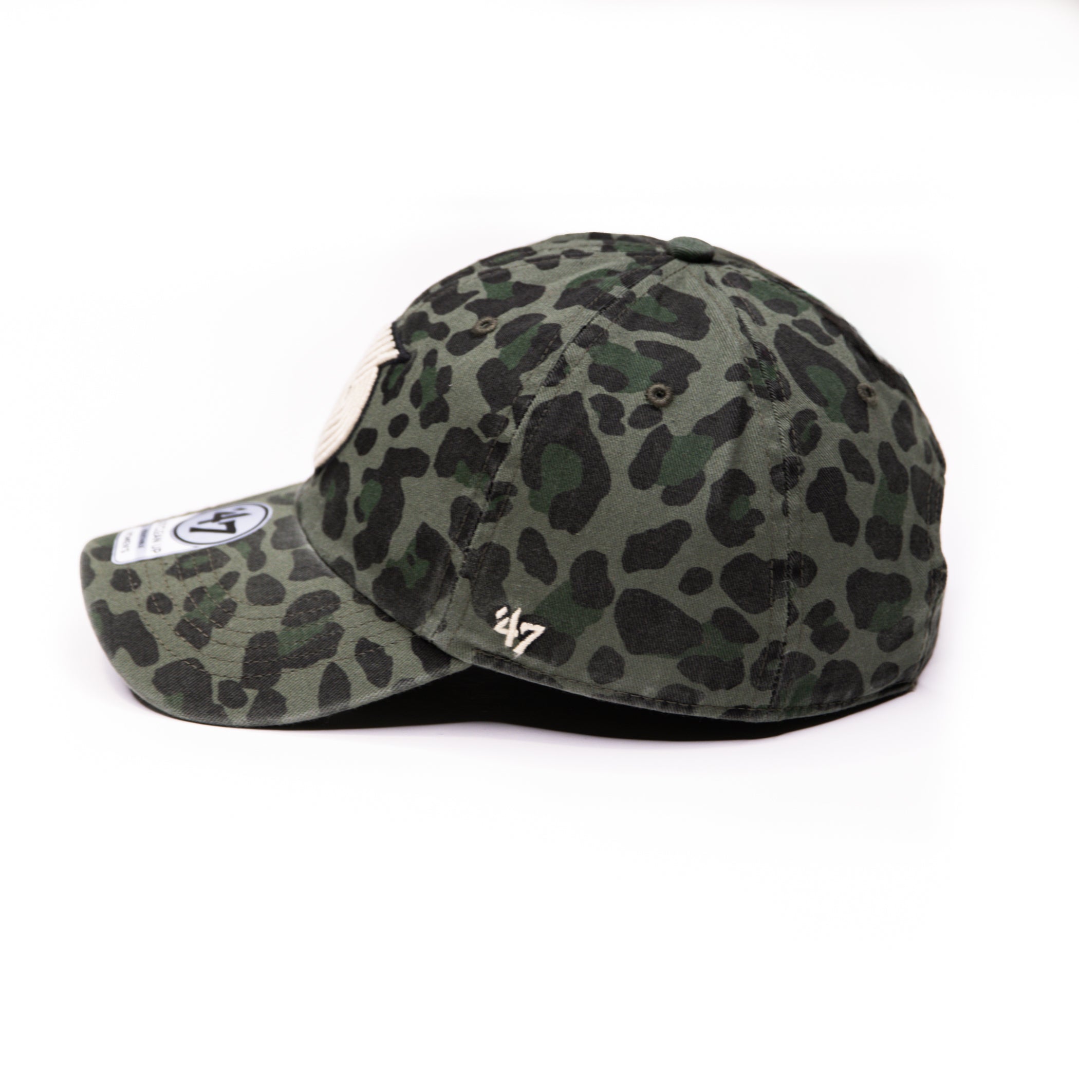 '47 Brand Women's Clean Up Green Leopard Print Cotton Bagheera Adjustable Cap