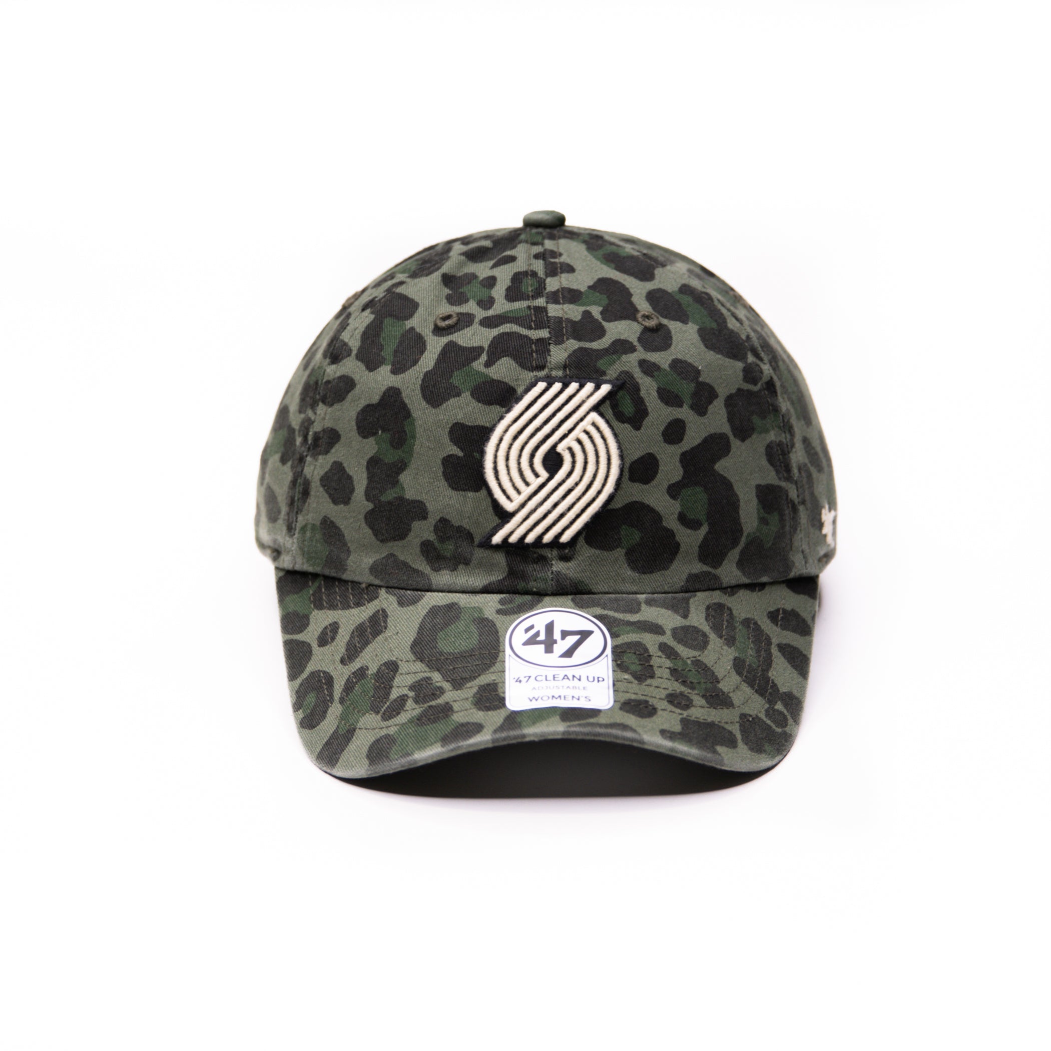 '47 Brand Women's Clean Up Green Leopard Print Cotton Bagheera Adjustable Cap
