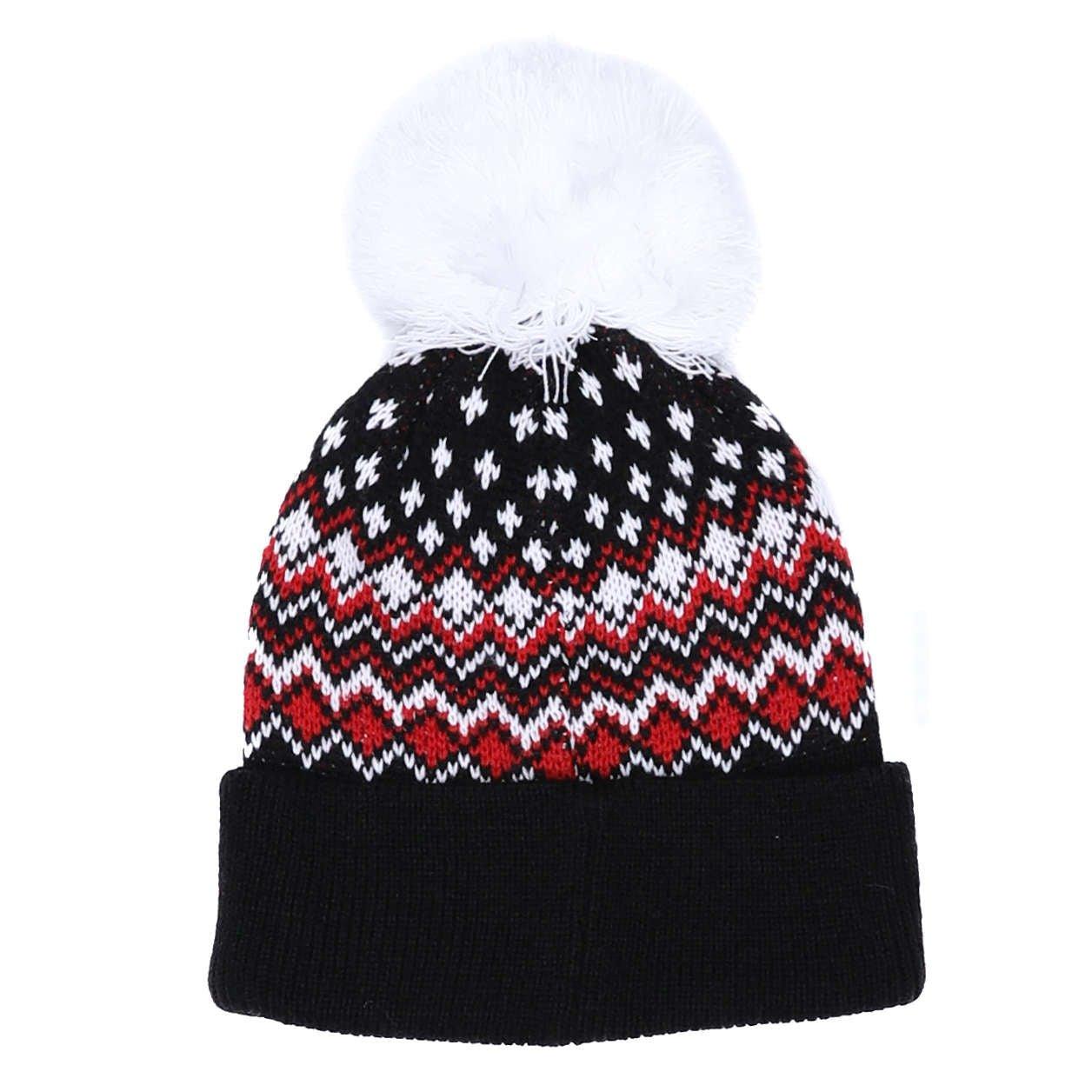 47 Brand Women's Elsa Cuff Knit With Large White Pom-Pom