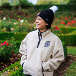 '47 Brand Women's White Quarter-Zip Fleece Jacket With Pockets