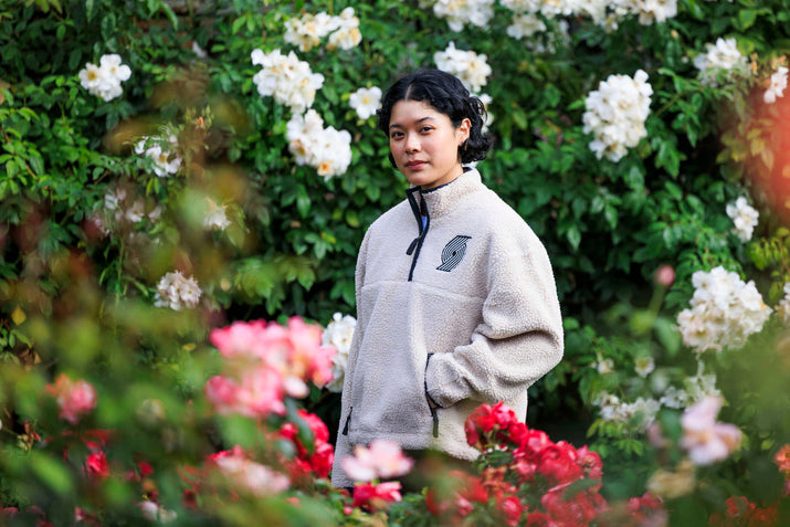 '47 Brand Women's White Quarter-Zip Fleece Jacket With Pockets