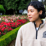 '47 Brand Women's White Quarter-Zip Fleece Jacket With Pockets