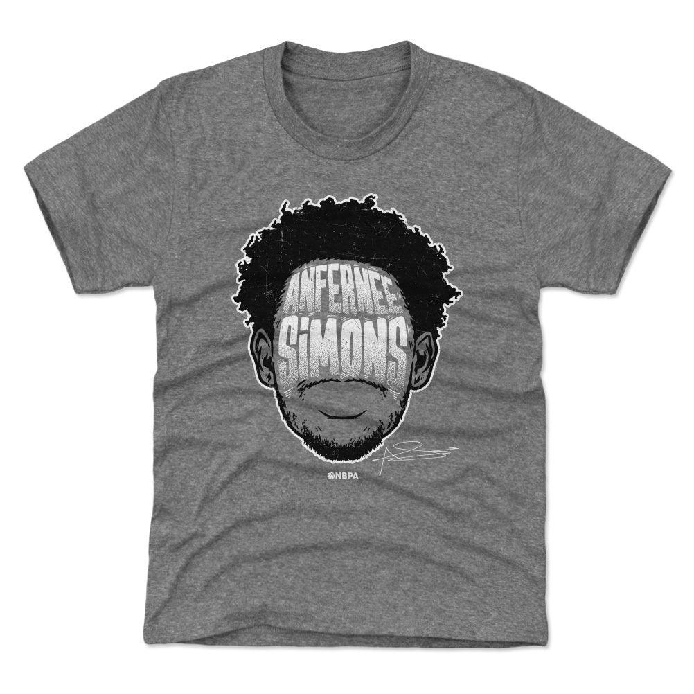 Anfernee Simons Portland Player Silhouette Youth T-Shirt Kids T-Shirt Tri Gray YL