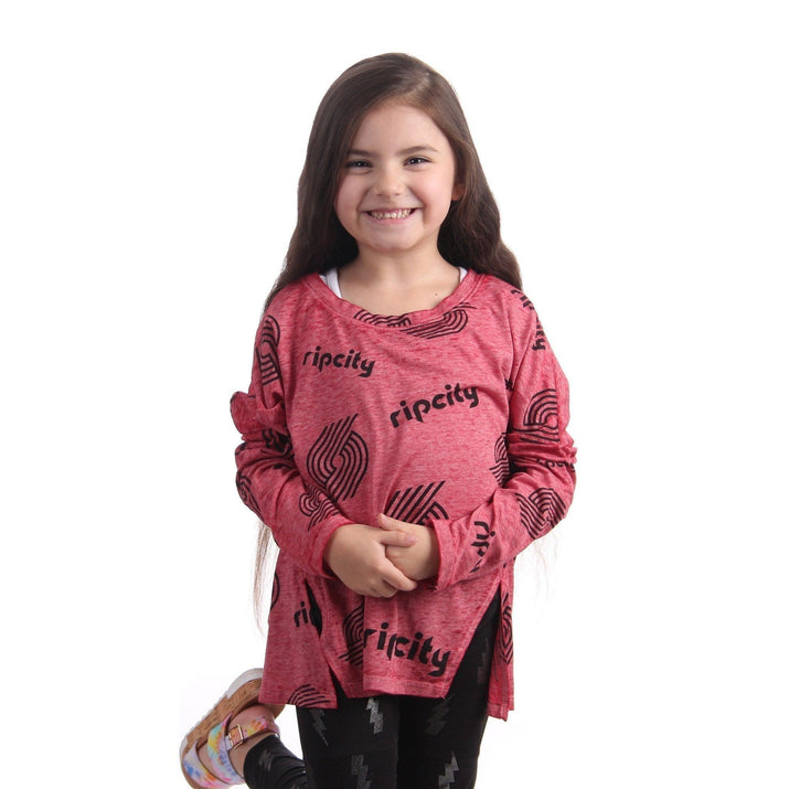 Back In Action Girls Youth Maroon Burn Out Tee