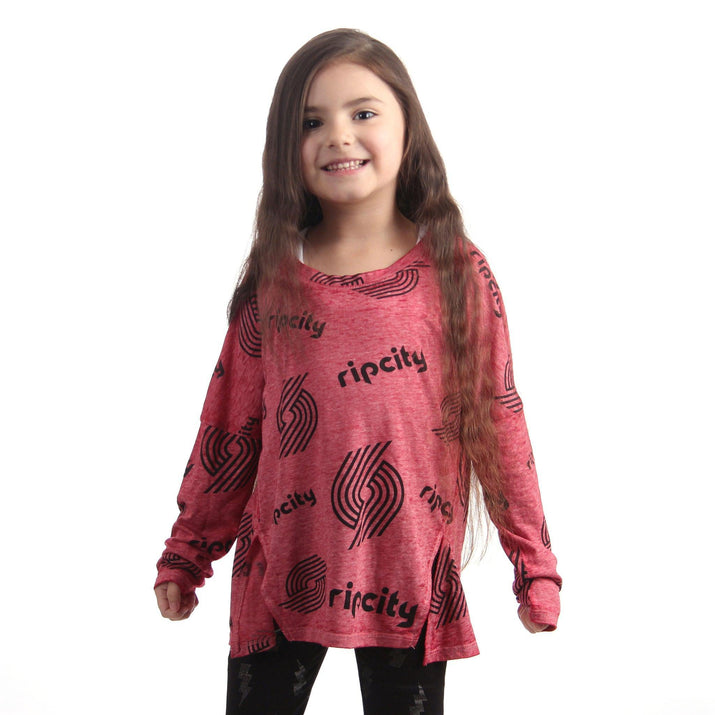 Back In Action Girls Youth Maroon Burn Out Tee