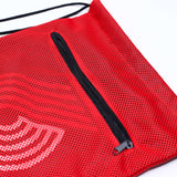 Big Logo Red Mesh Drawstring Cinch