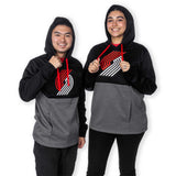 Black & Gray Winter Camp Fleece Hoodie L