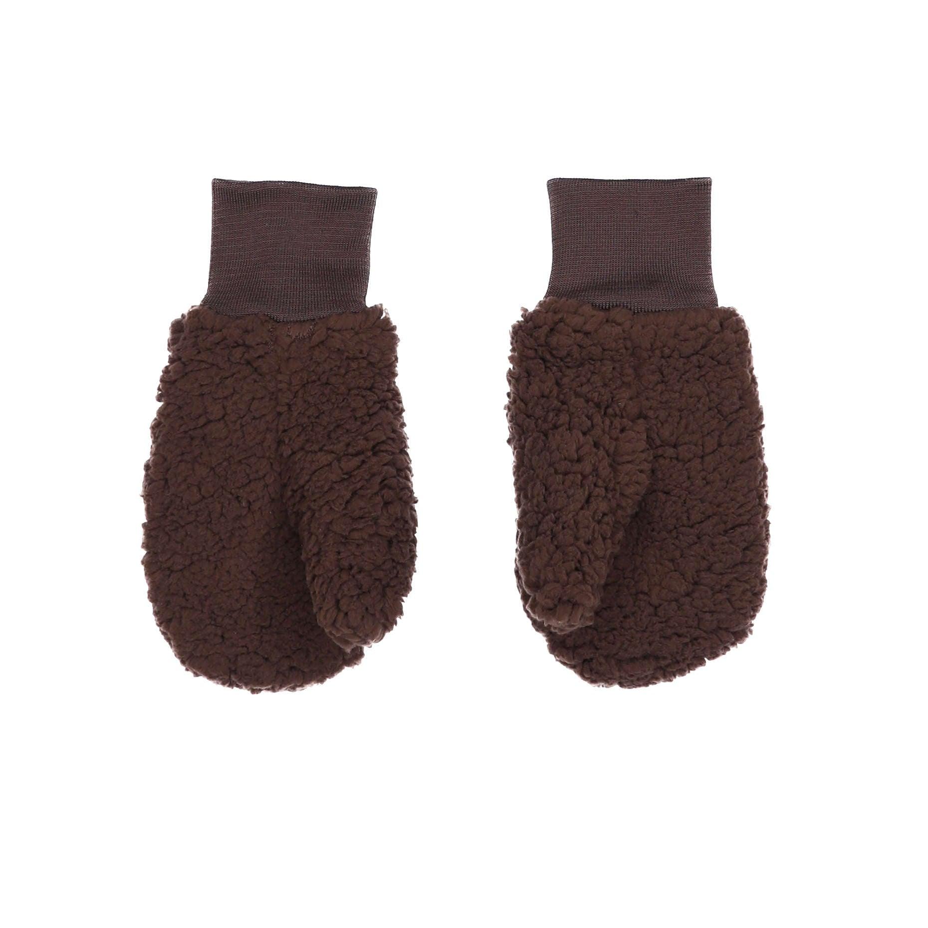 Brown Women's Sherpa Mittens