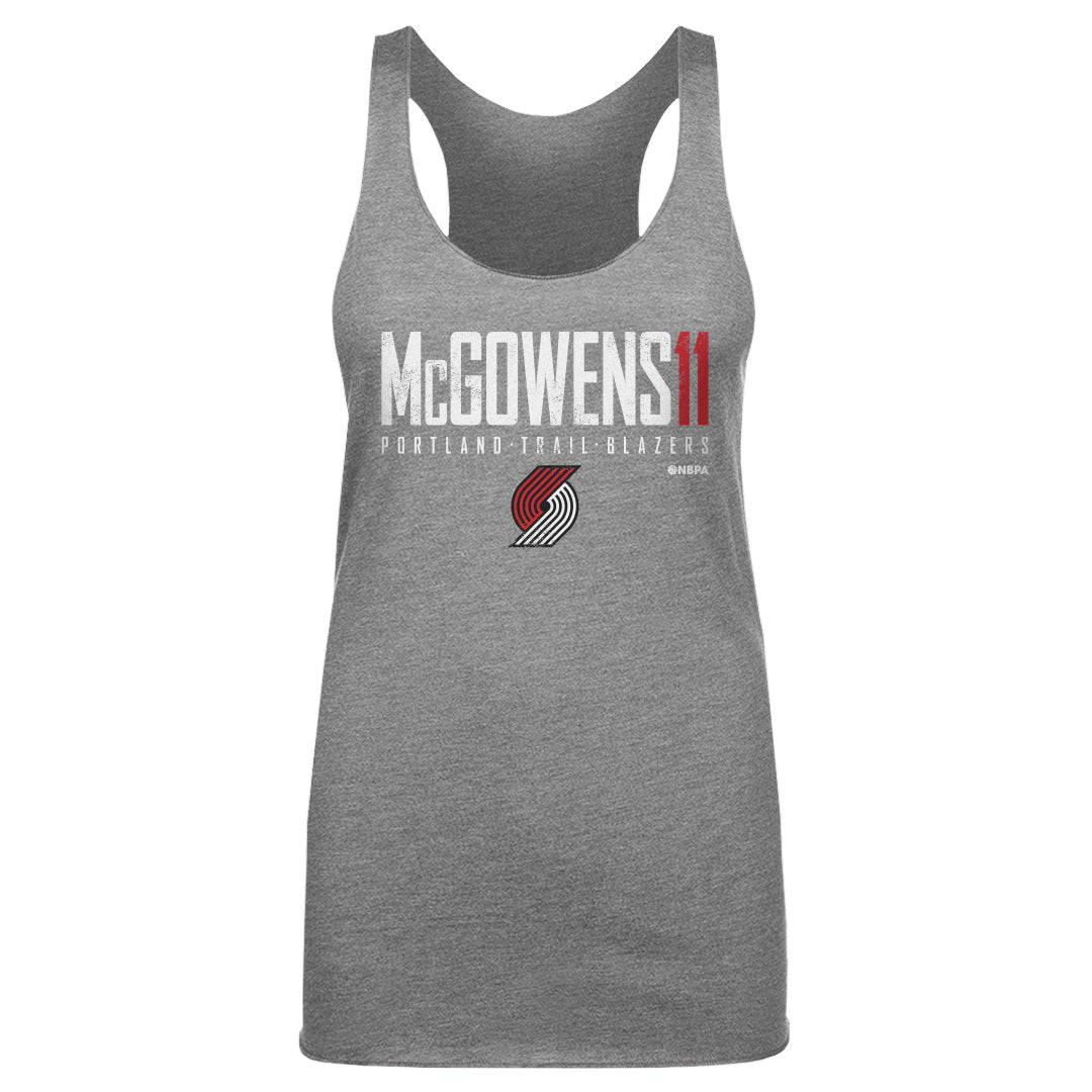 Bryce McGowens Portland Trail Blazers Elite Women's Tank Top Women's Tank Top Tri Gray