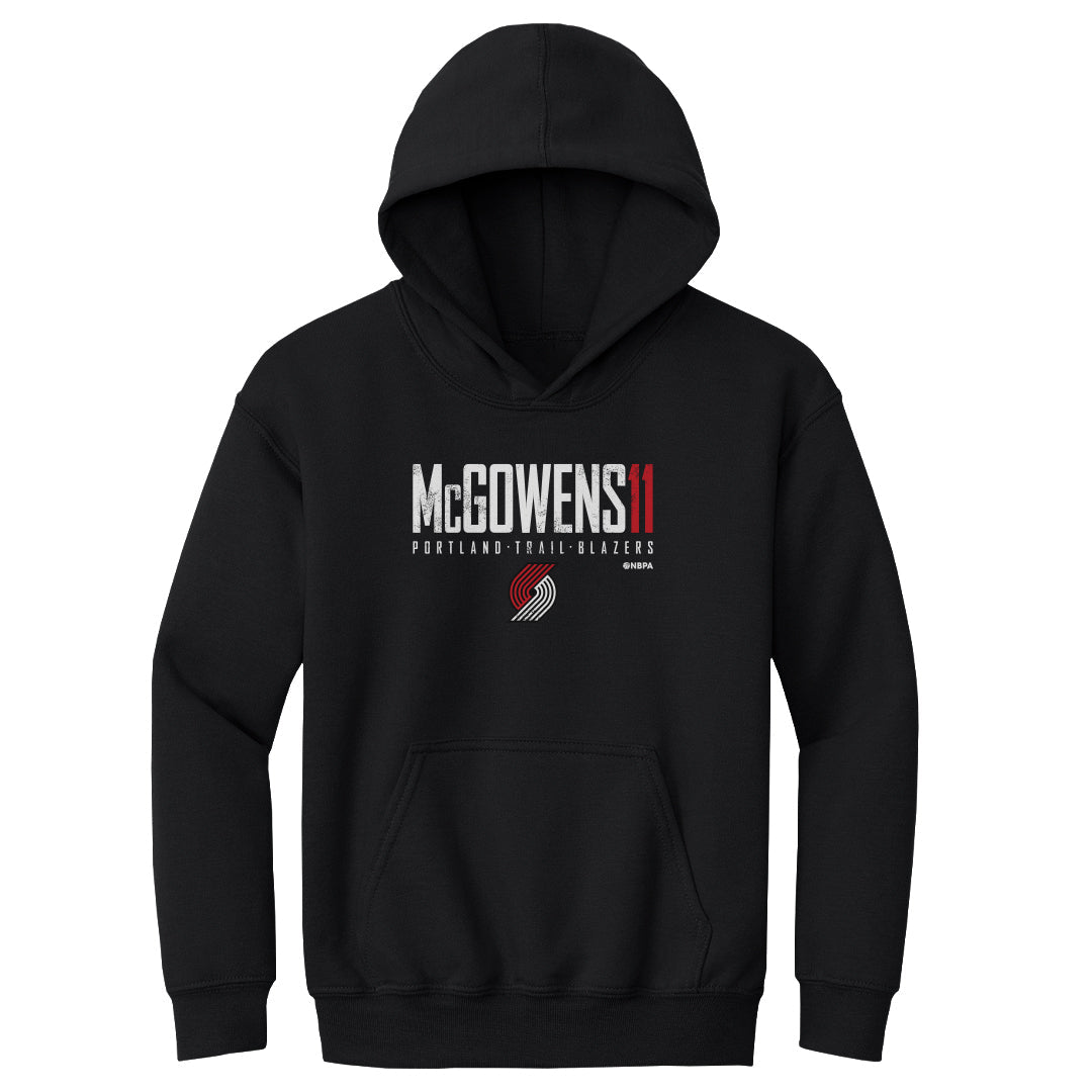 Bryce McGowens Portland Trail Blazers Elite Youth Hoodie Kids Youth Hoodie Black