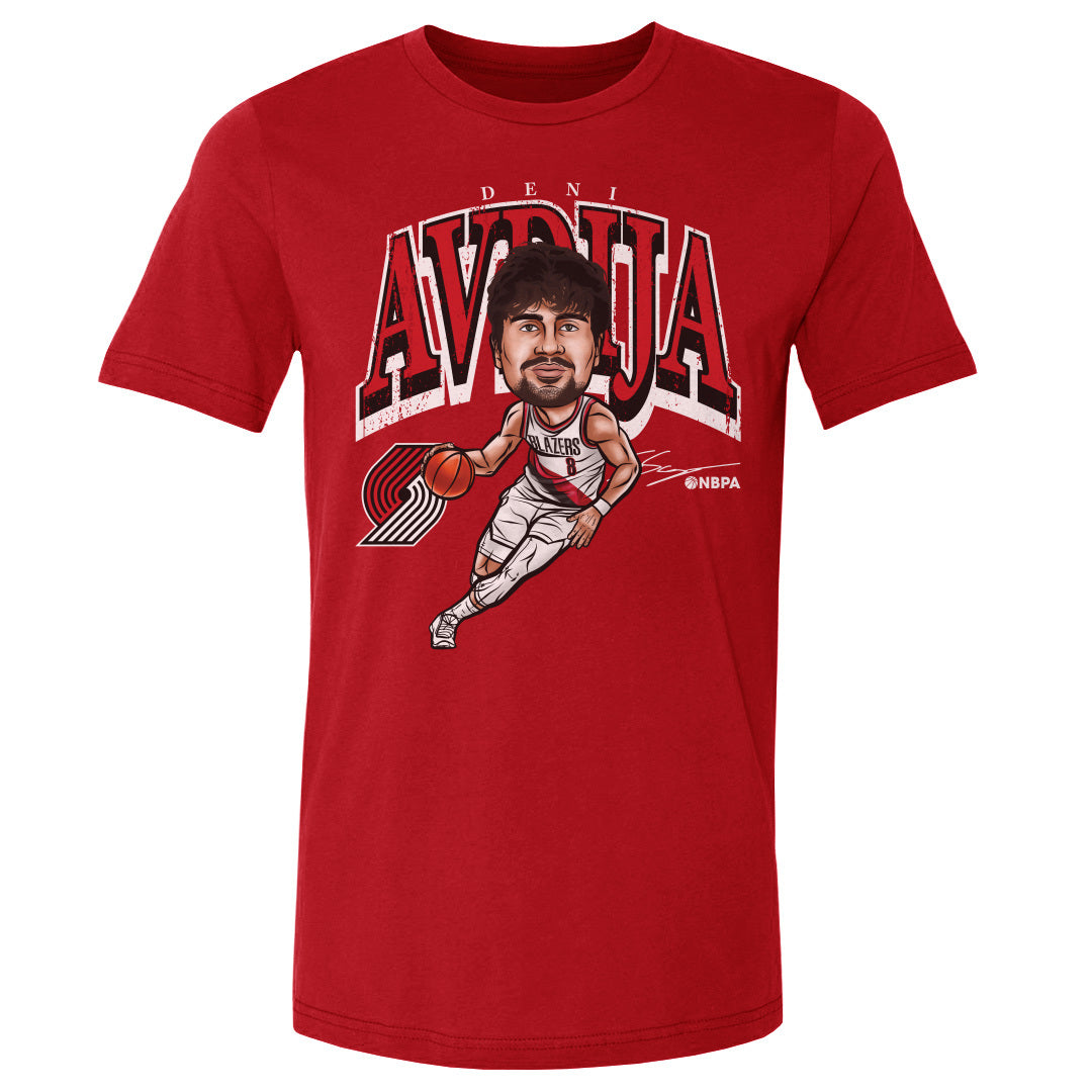 Deni Avdija Portland Trail Blazers Cartoon Cotton T-Shirt Men's Cotton T-Shirt Red