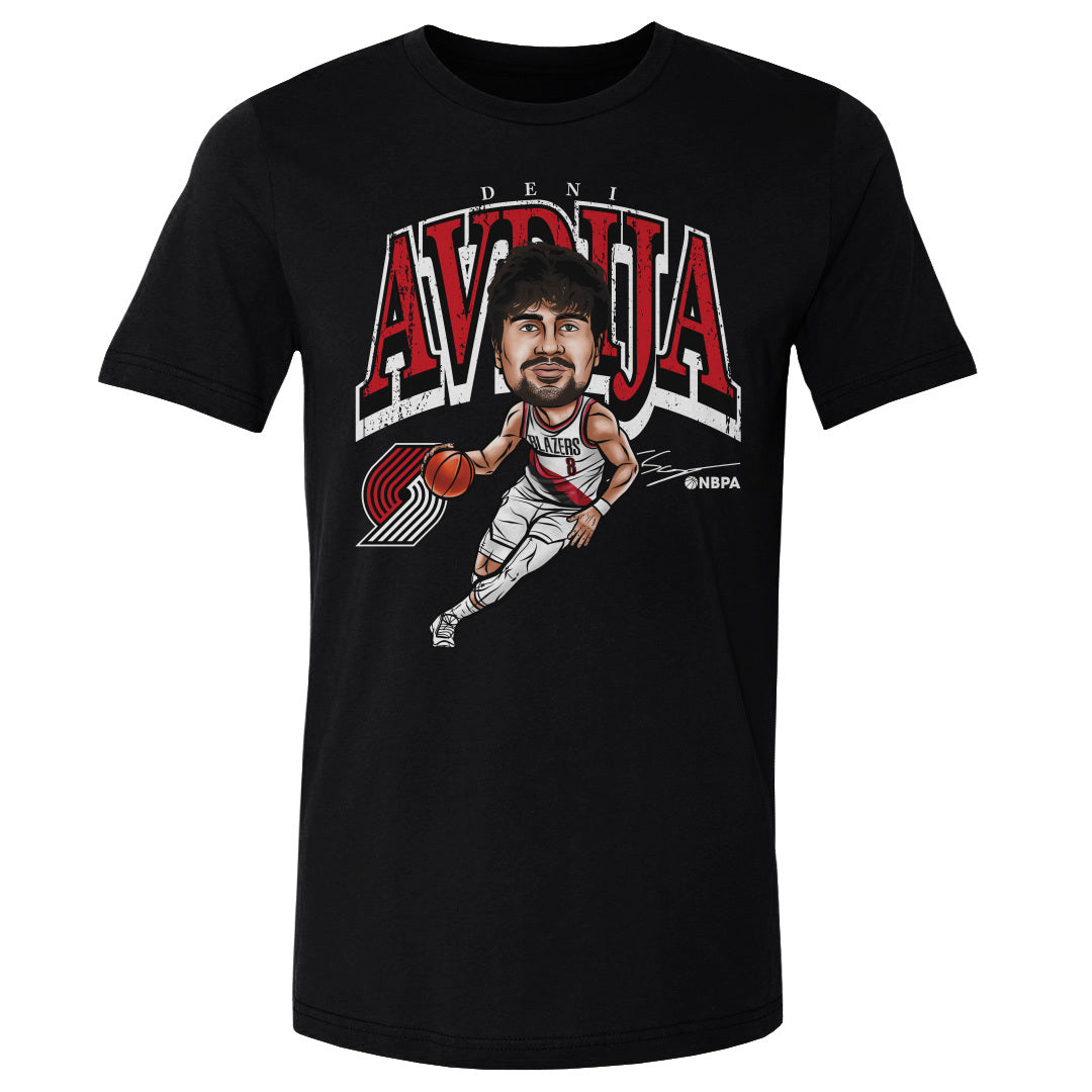 Deni Avdija Portland Trail Blazers Cartoon Cotton T-Shirt Men's Cotton T-Shirt Black