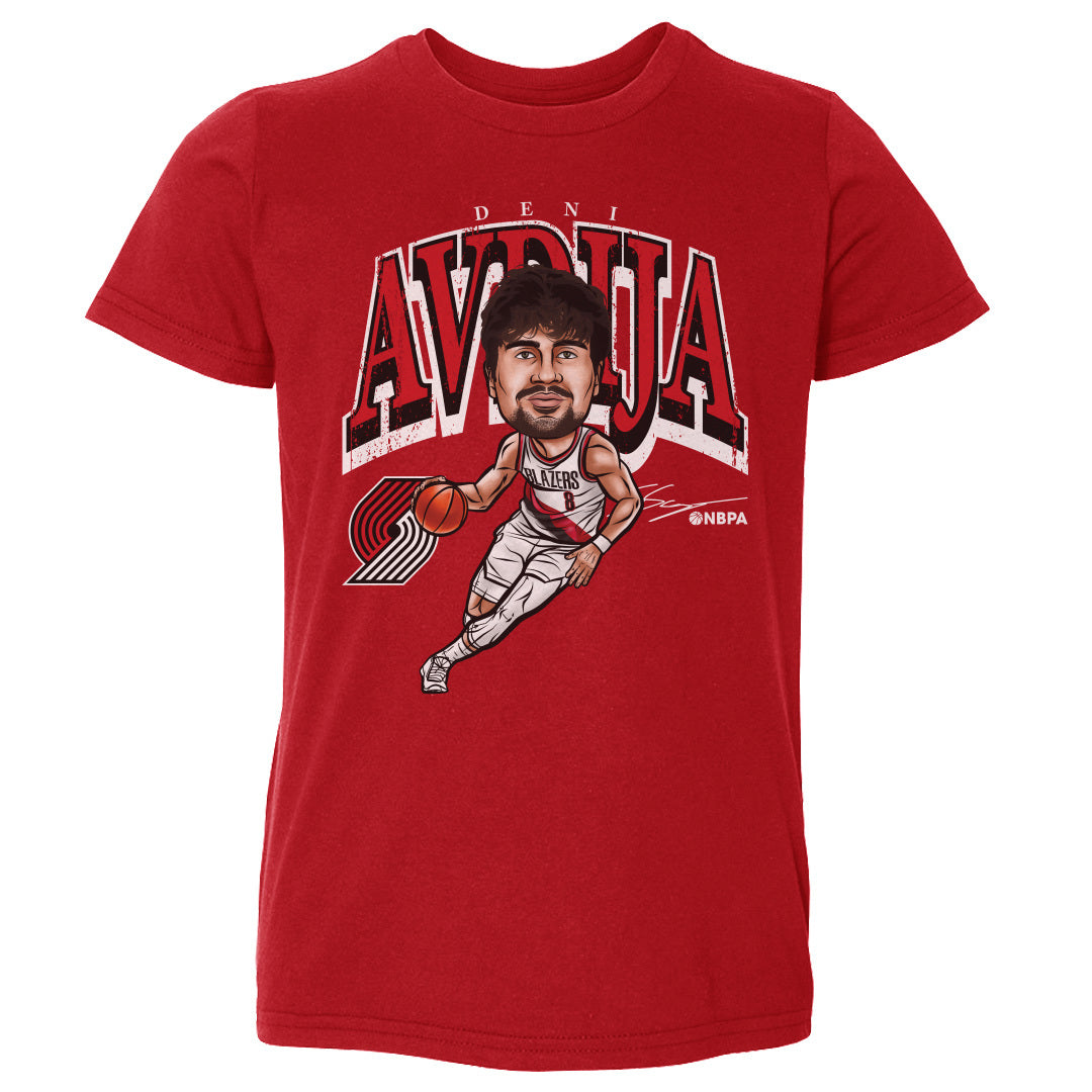 Deni Avdija Portland Trail Blazers Cartoon Toddler T-Shirt Kids Toddler T-Shirt Red