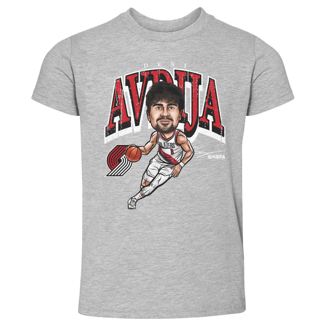 Deni Avdija Portland Trail Blazers Cartoon Toddler T-Shirt Kids Toddler T-Shirt Heather Gray