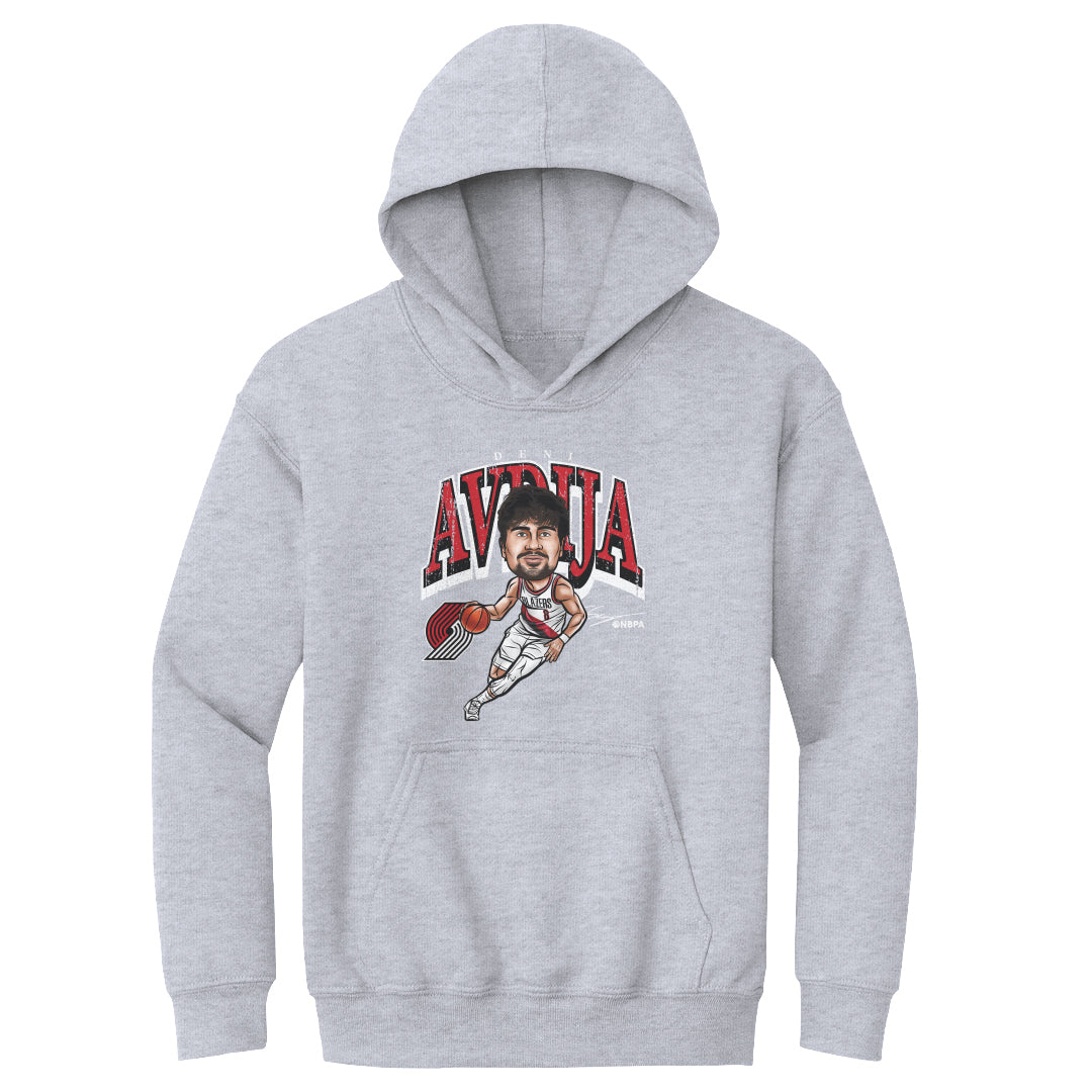 Deni Avdija Portland Trail Blazers Cartoon Youth Hoodie Kids Youth Hoodie Gray