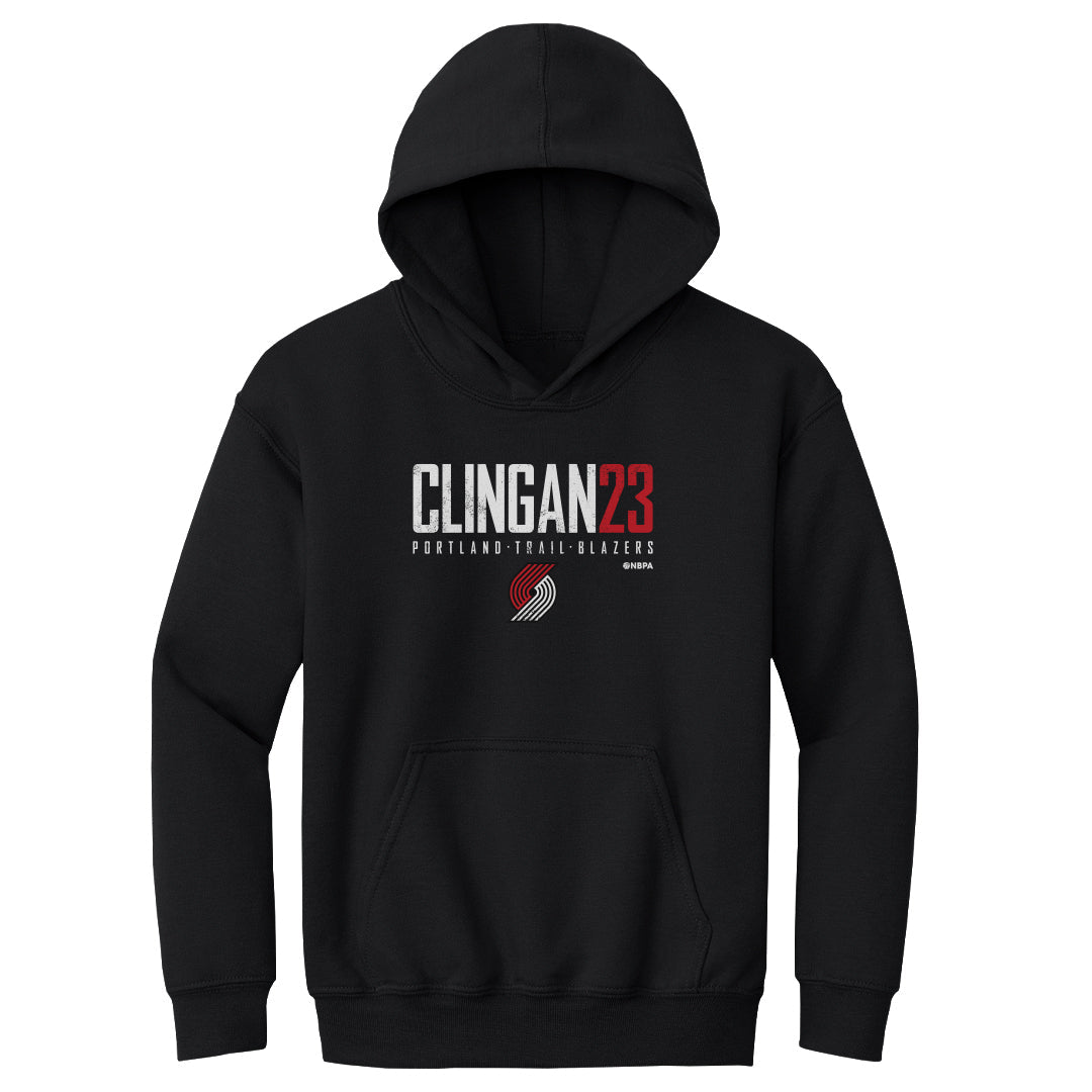 Donovan Clingan #23 Elite Youth Unisex Cotton Blend Hoodie Black or Gray Kids Youth Hoodie Black