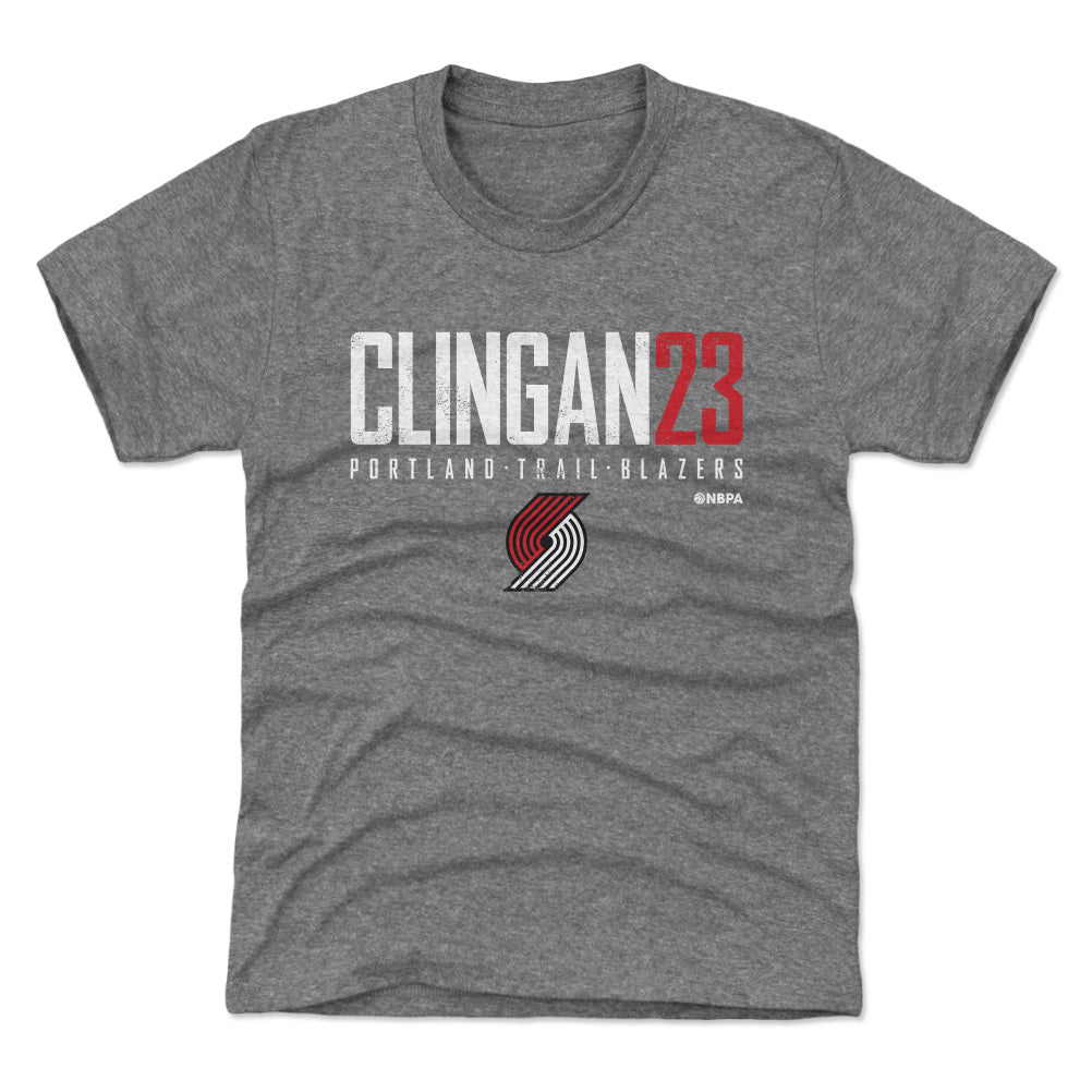 Donovan Clingan Black or Gray Elite Youth T-Shirt Kids T-Shirt Tri Gray