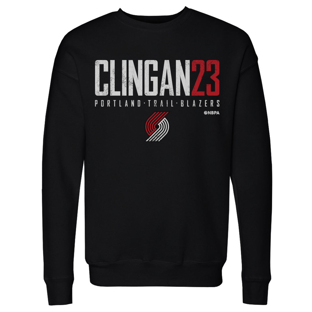 Donovan Clingan Men's Gray or Black Crewneck Sweatshirt Midweight Fleece Men's Crewneck Sweatshirt Black