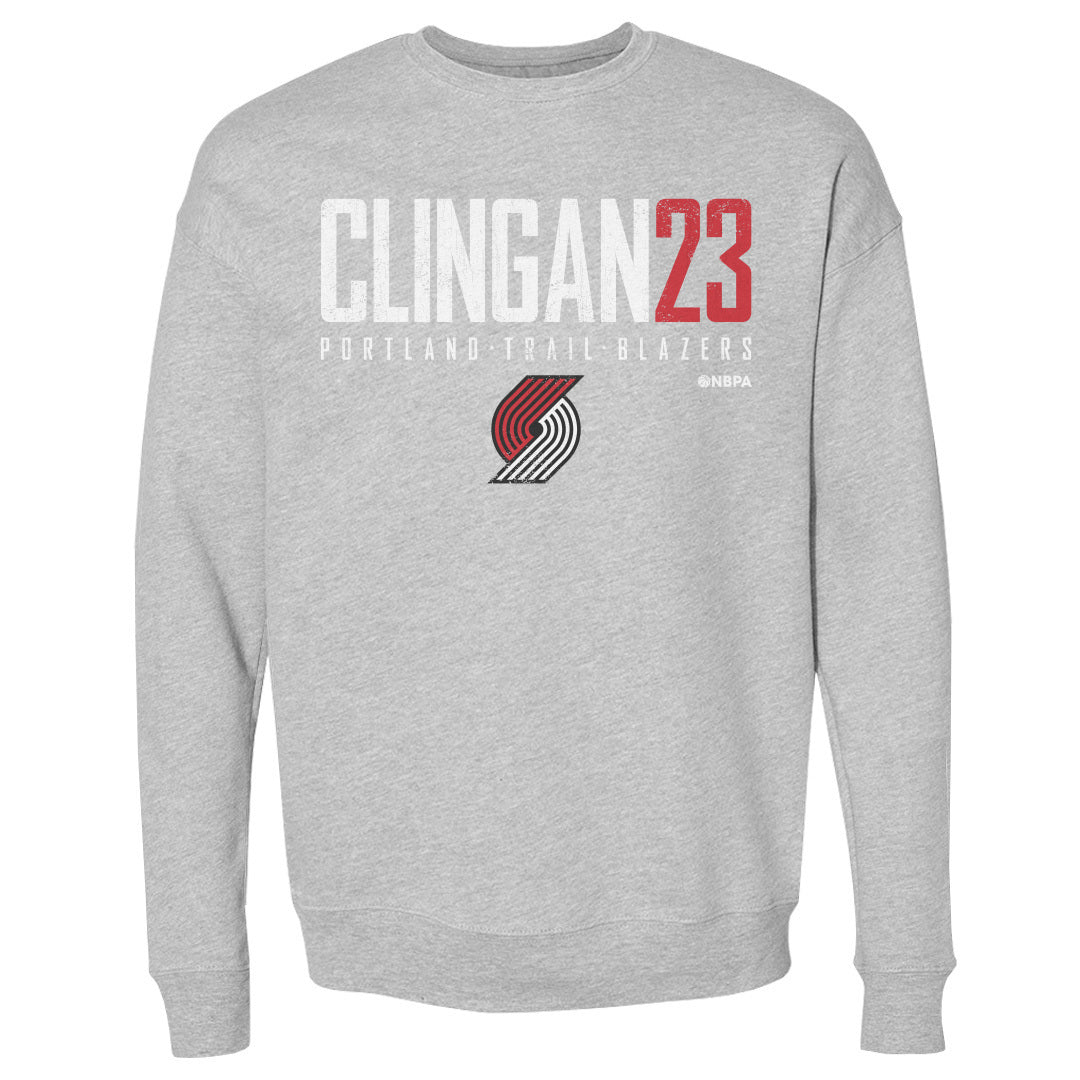 Donovan Clingan Men's Gray or Black Crewneck Sweatshirt Midweight Fleece Men's Crewneck Sweatshirt Heather Gray
