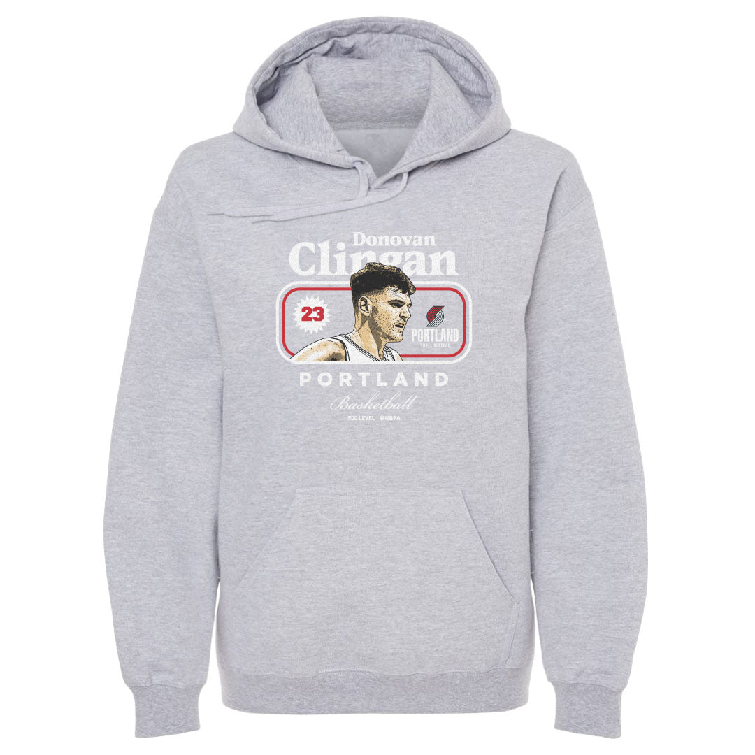 Donovan Clingan Portland Trail Blazers Cover Hoodie Men's Hoodie Gray
