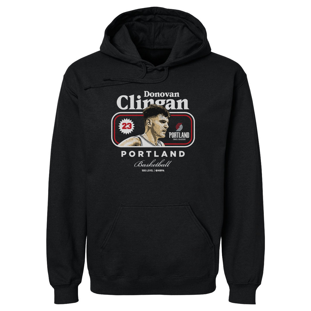 Donovan Clingan Portland Trail Blazers Cover Hoodie Men's Hoodie Black