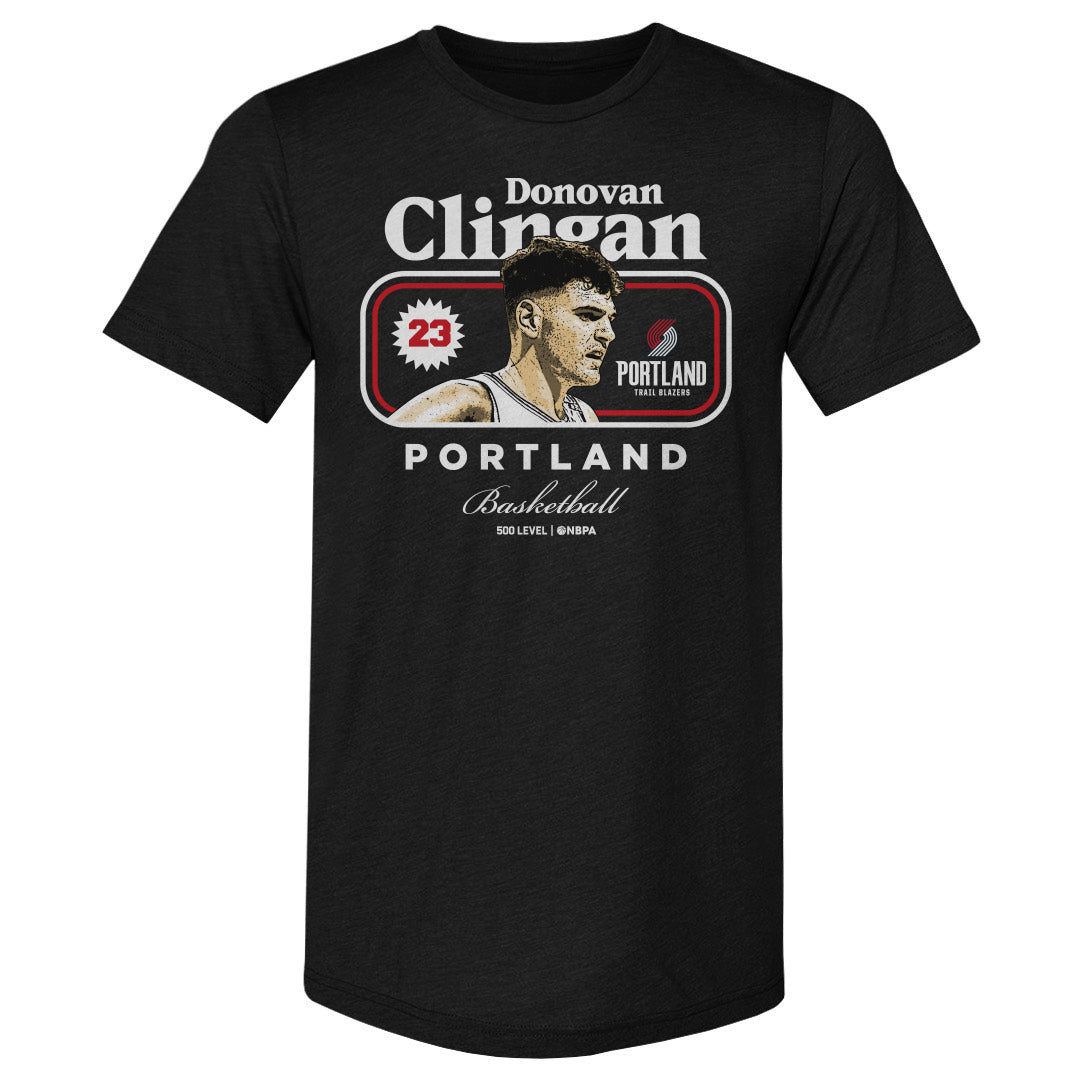 Donovan Clingan Portland Trail Blazers Cover T-Shirt Men's Premium T-Shirt Tri Black