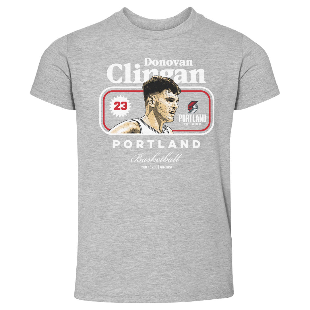 Donovan Clingan Portland Trail Blazers Cover Toddler T-Shirt Kids Toddler T-Shirt Heather Gray