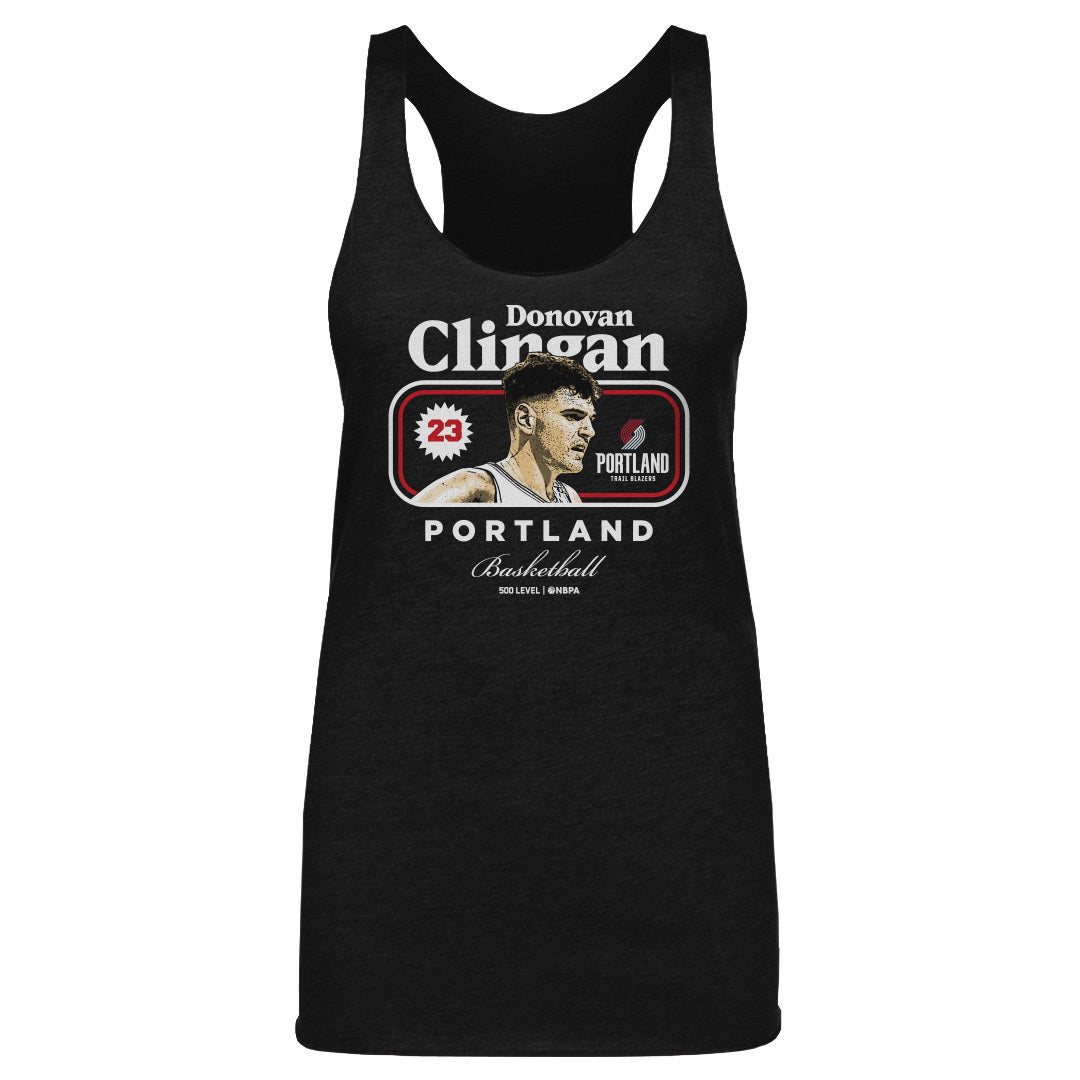 Donovan Clingan Portland Trail Blazers Cover Women's Tank Top Women's Tank Top Tri Black
