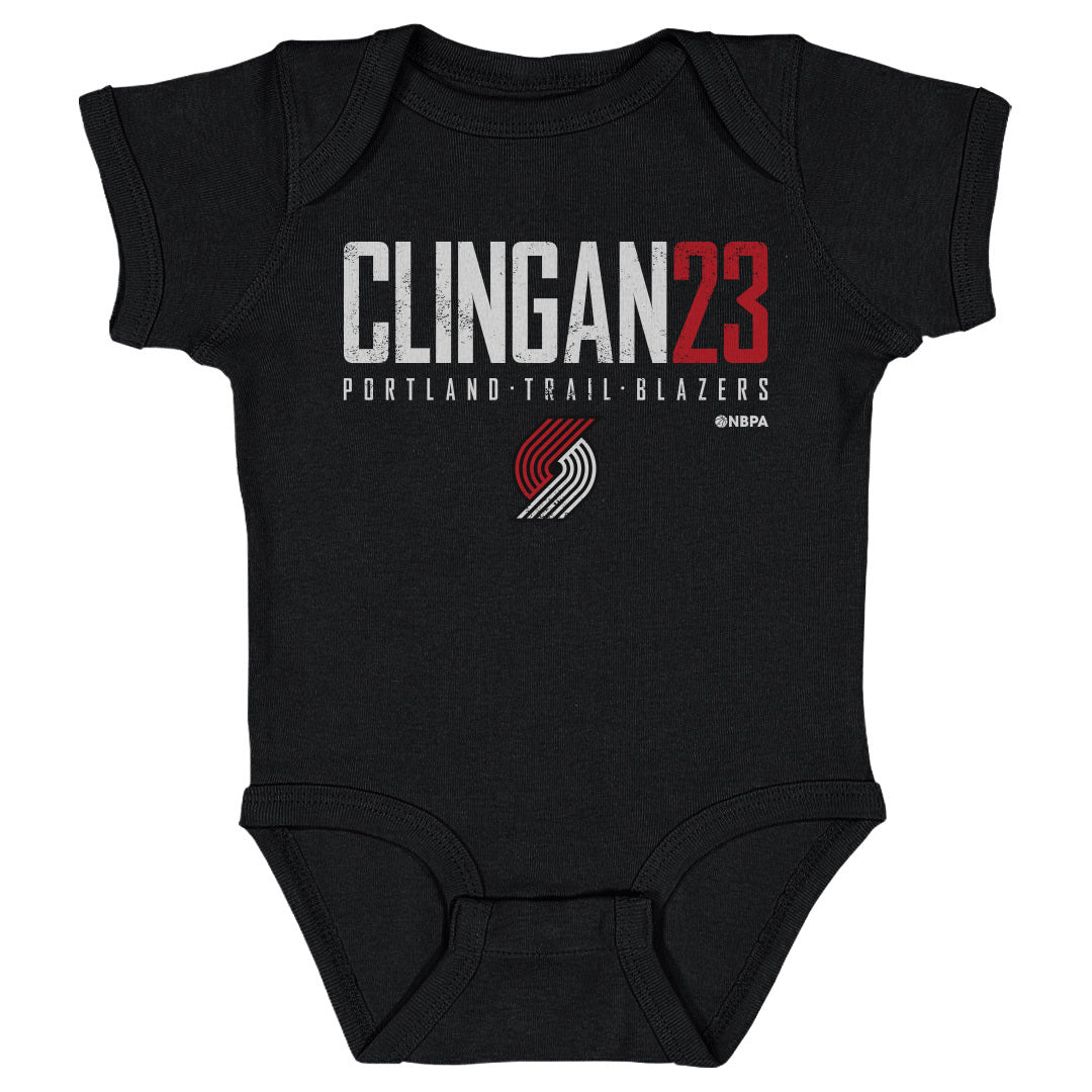 Donovan Clingan Portland Trail Blazers Elite Baby Creeper Kids Baby Onesie Black