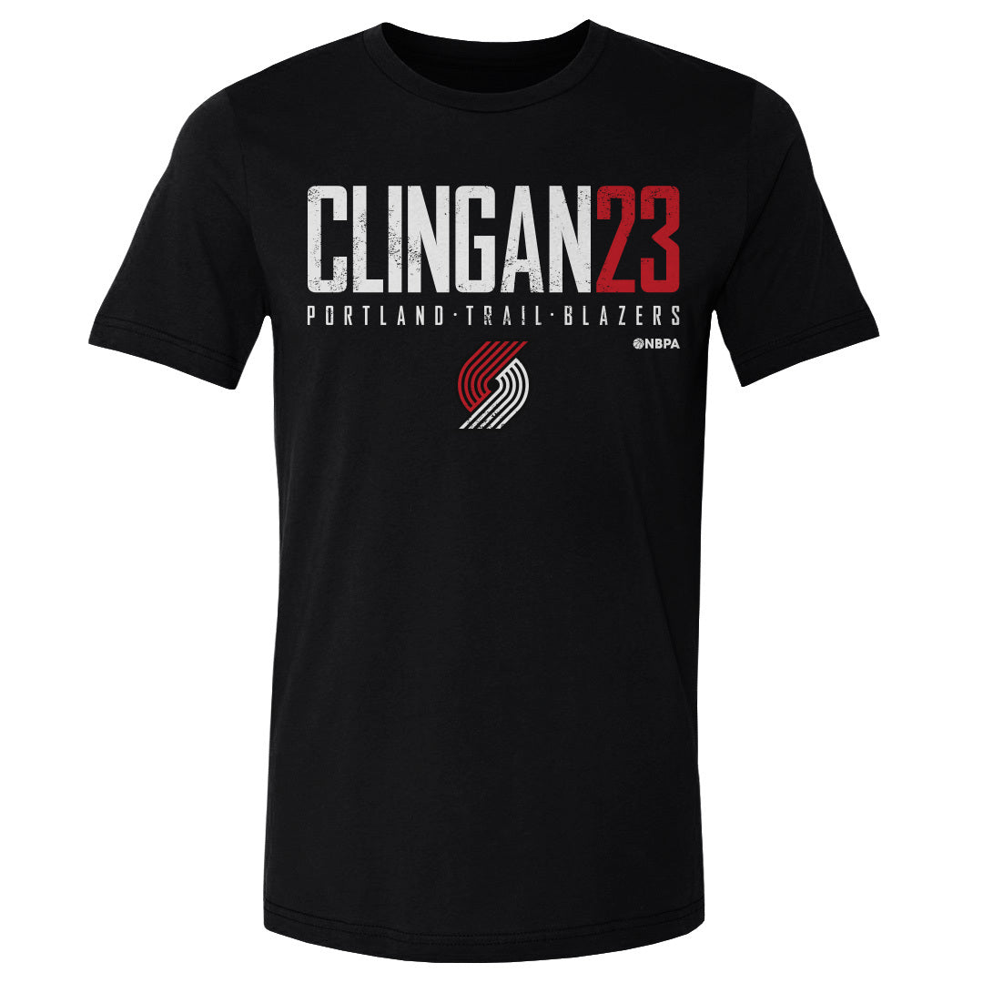 Donovan Clingan Portland Trail Blazers Elite Cotten T-Shirt Men's Cotton T-Shirt Black