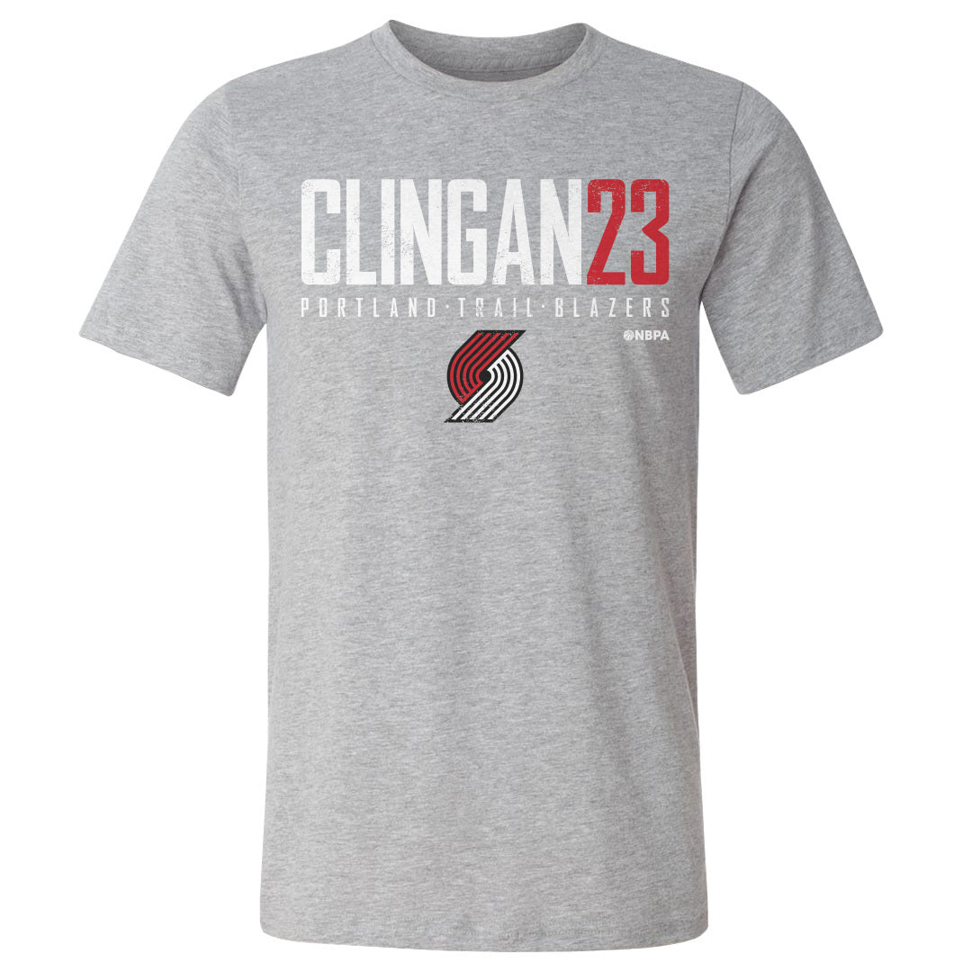 Donovan Clingan Portland Trail Blazers Elite Cotten T-Shirt Men's Cotton T-Shirt Heather Gray