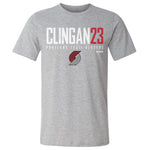 Donovan Clingan Portland Trail Blazers Elite Cotten T-Shirt Men's Cotton T-Shirt Heather Gray