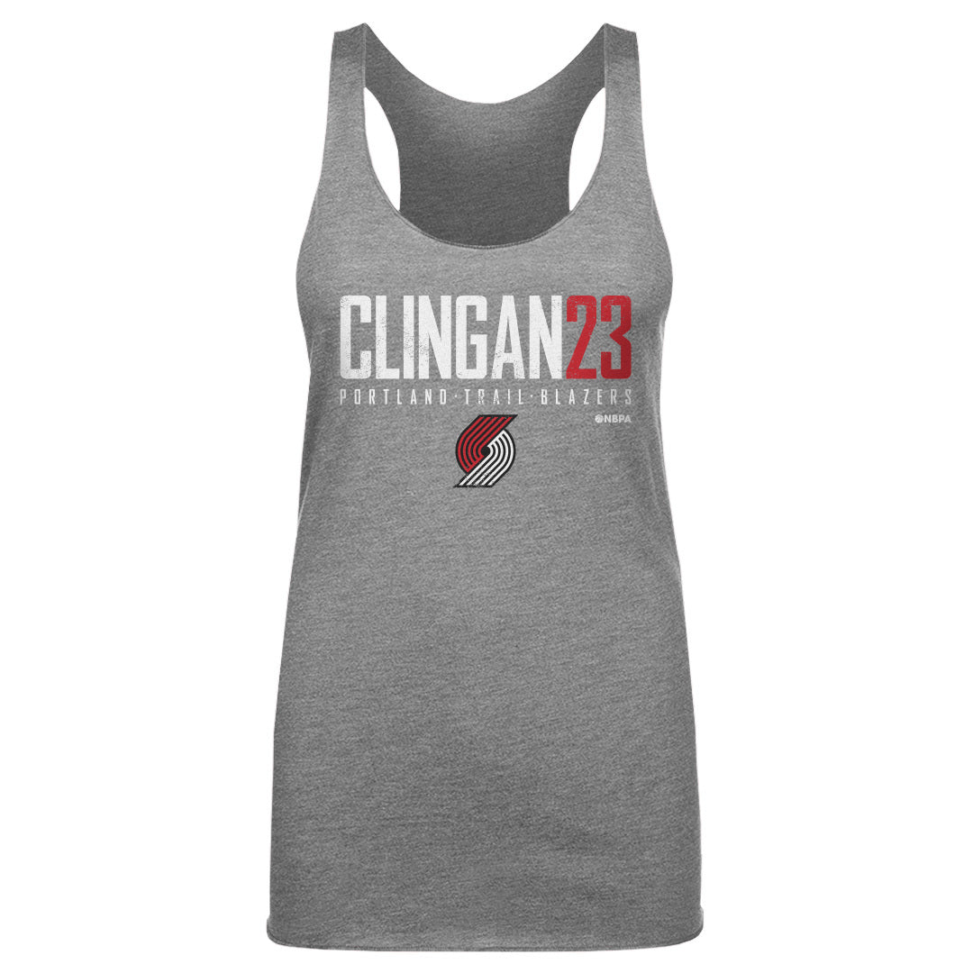 Donovan Clingan Portland Trail Blazers Elite Women's Tank Top Shirt Women's Tank Top Tri Gray