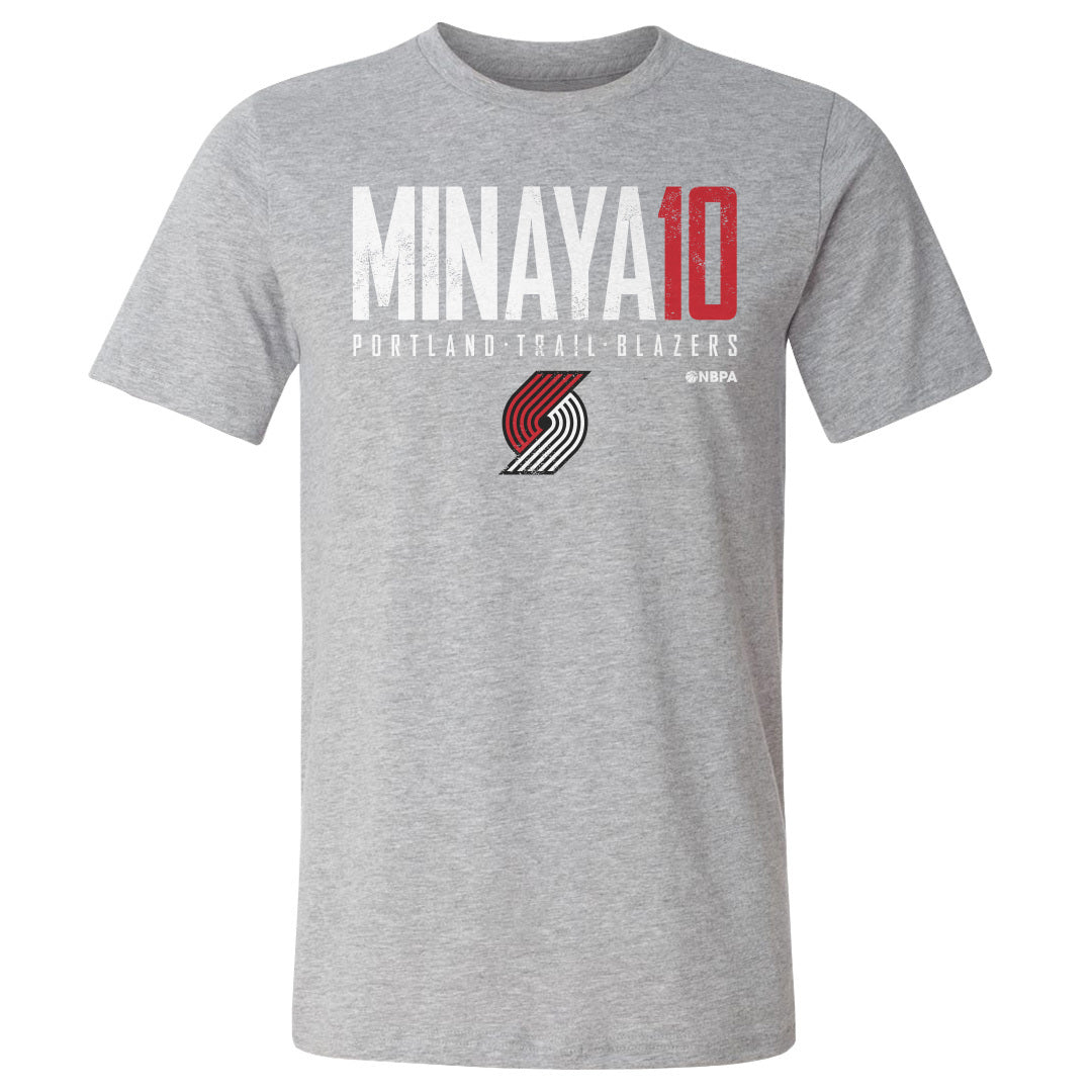 Justin Minaya Portland Trail Blazers Elite Cotton T-Shirt Men's Cotton T-Shirt Heather Gray