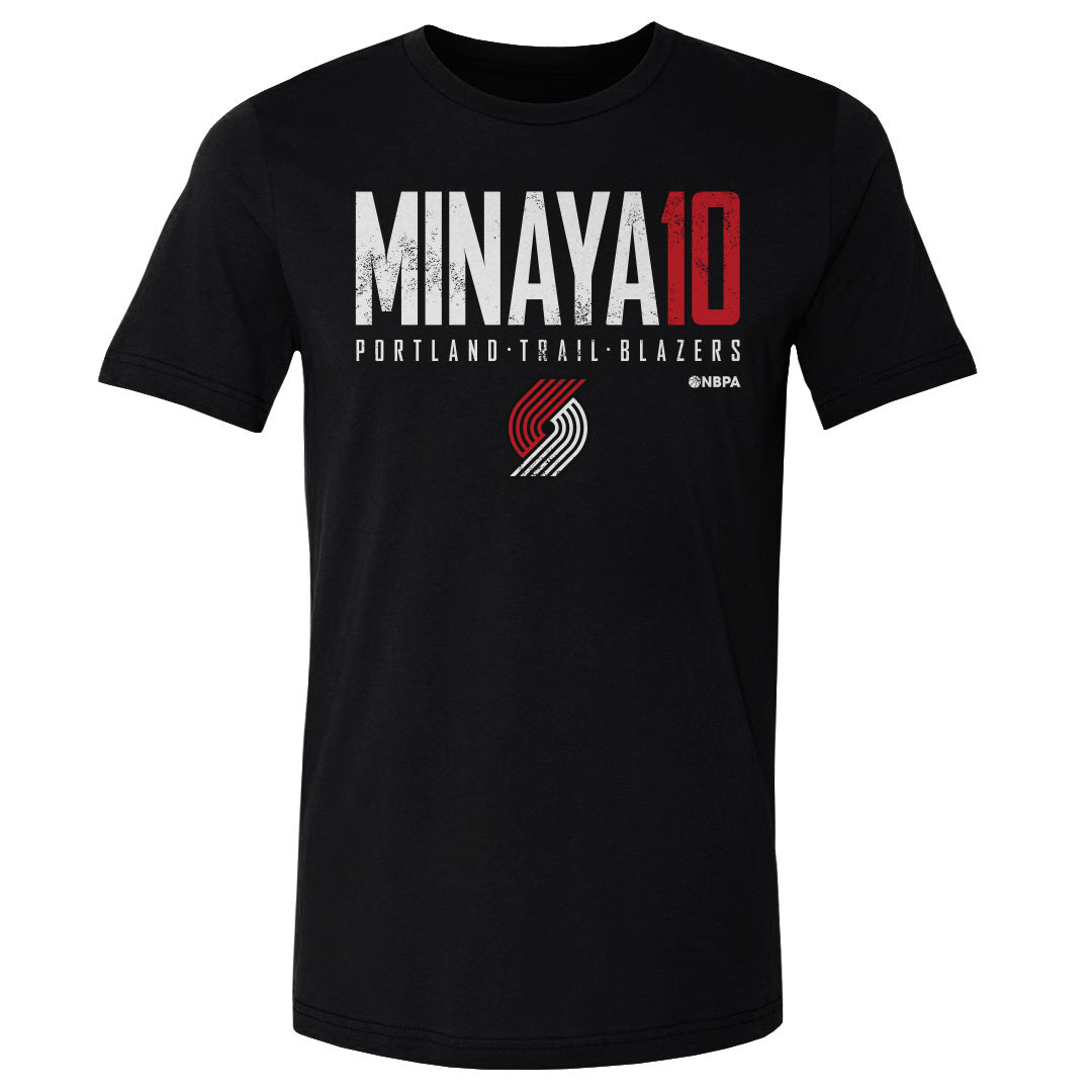 Justin Minaya Portland Trail Blazers Elite Cotton T-Shirt Men's Cotton T-Shirt Black