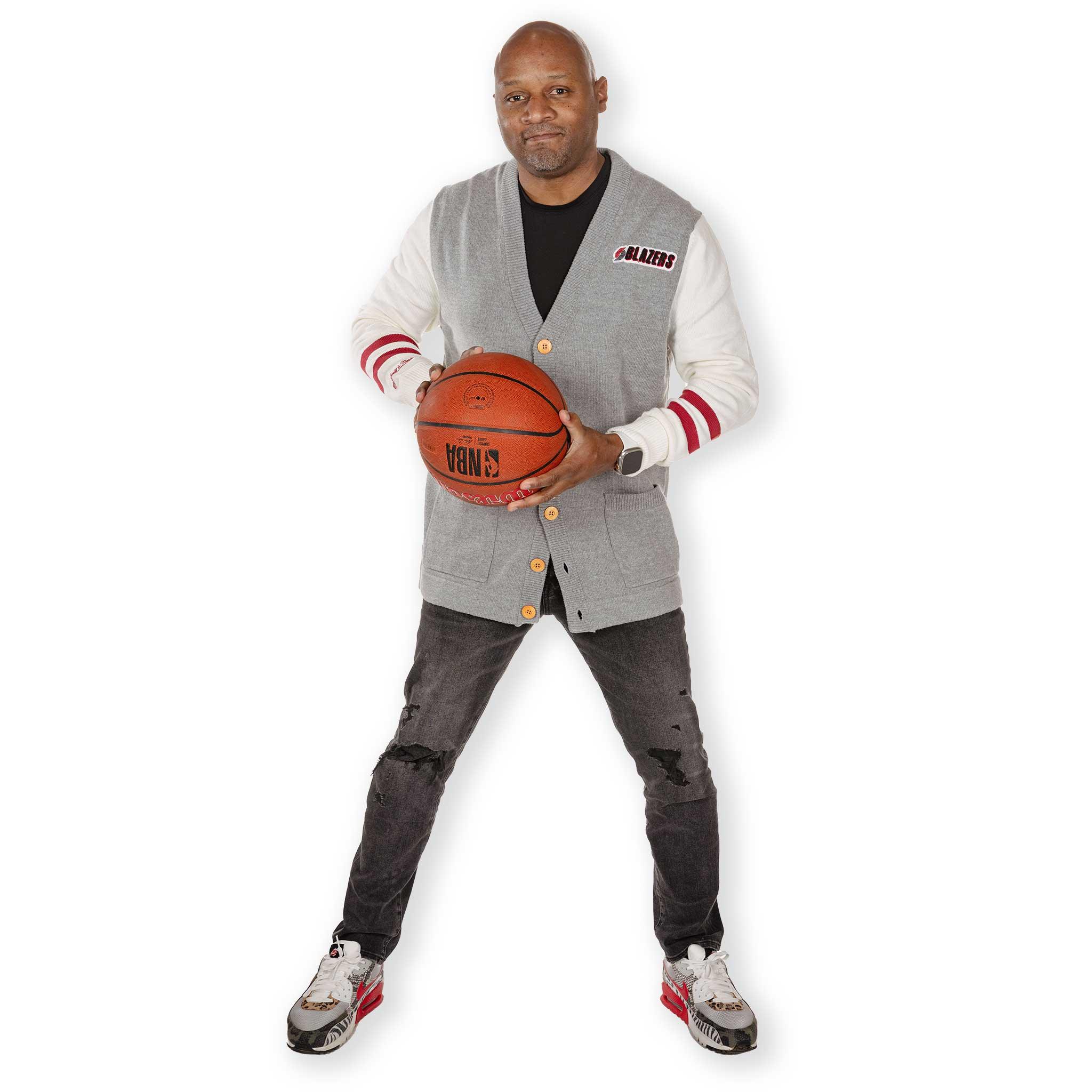 Mitchell And Ness Gray Collegiate Cardigan Sweater