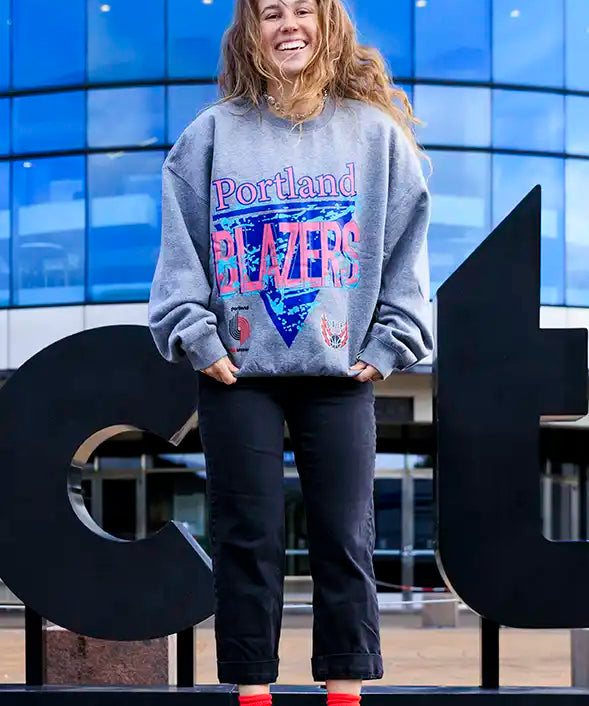 Mitchell & Ness 90s Reflective Heather Crewneck Fleece Sweatshirt