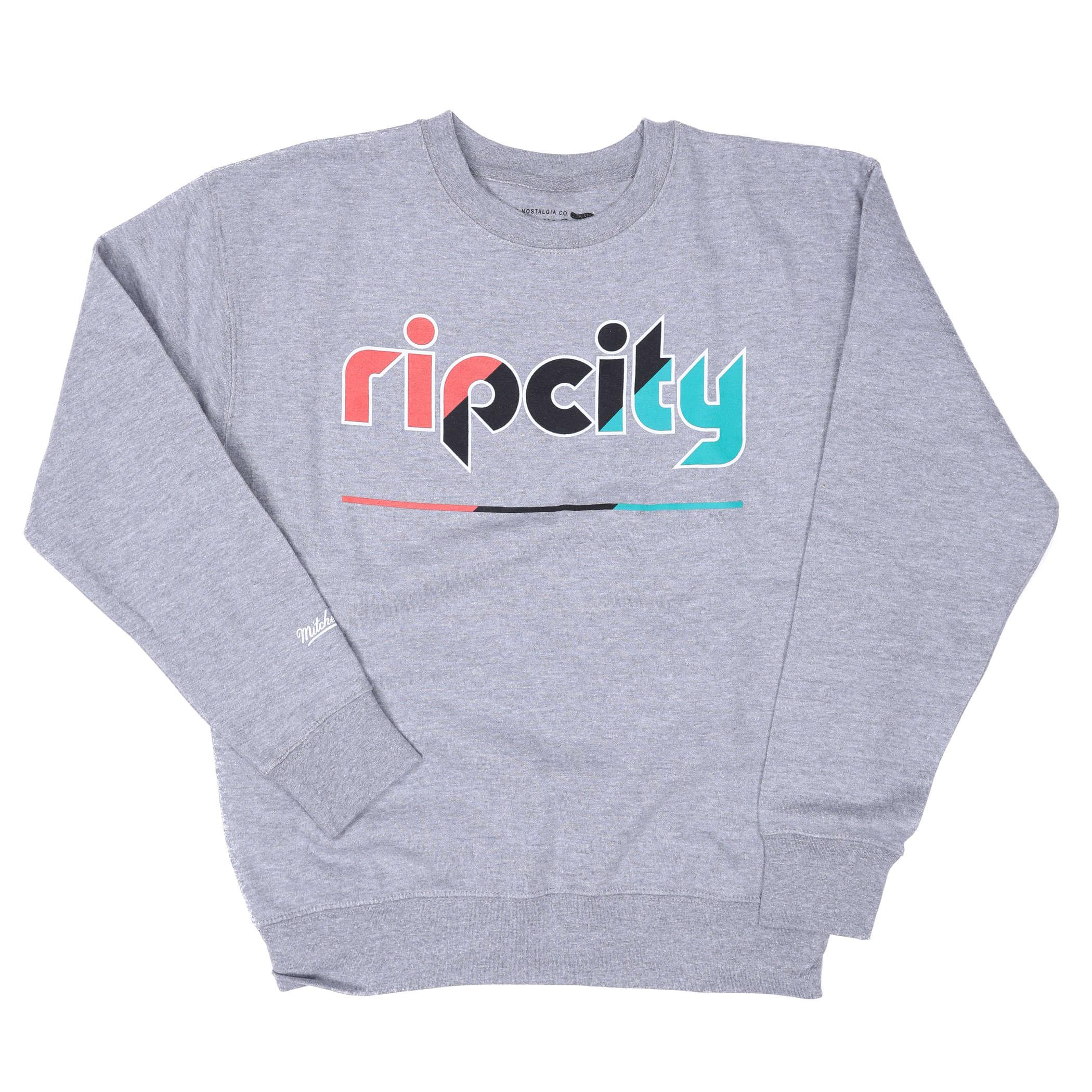 Mitchell & Ness Black History Month ripcity Unity Collection Fleece Gray Crewneck