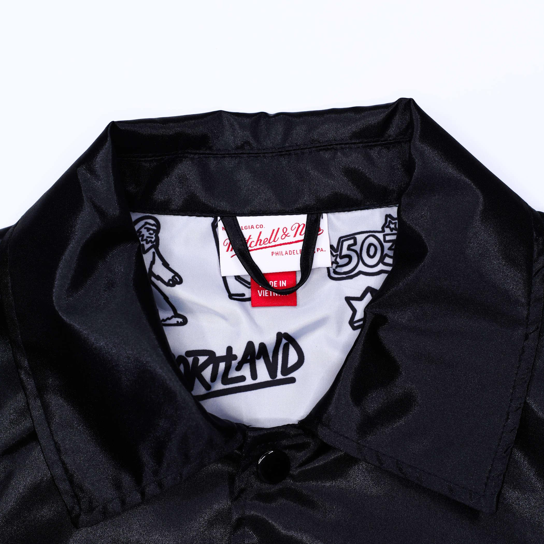 Mitchell & Ness Doodle Coaches Black Satin Jacket