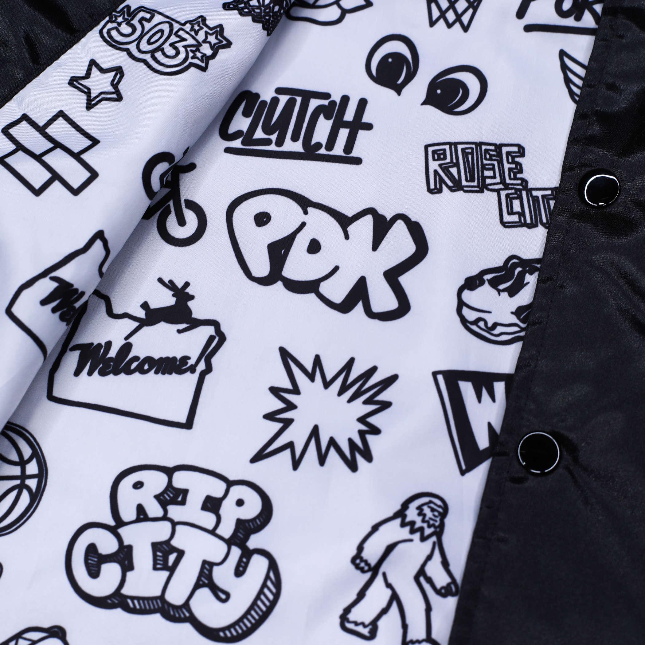 Mitchell & Ness Doodle Coaches Black Satin Jacket