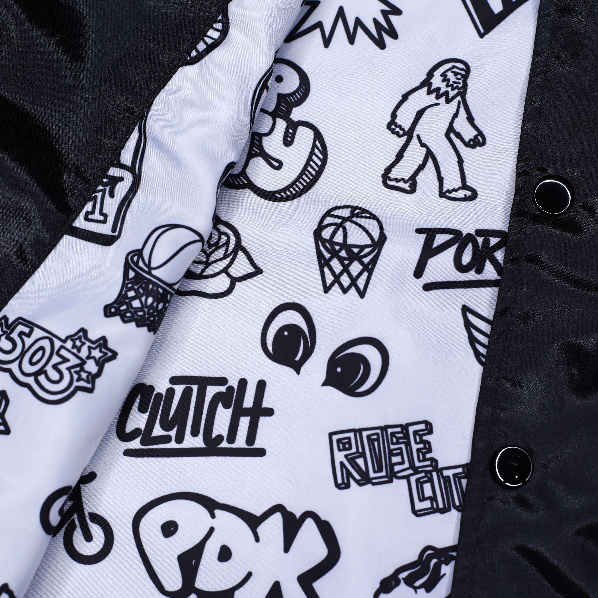 Mitchell & Ness Doodle Coaches Black Satin Jacket