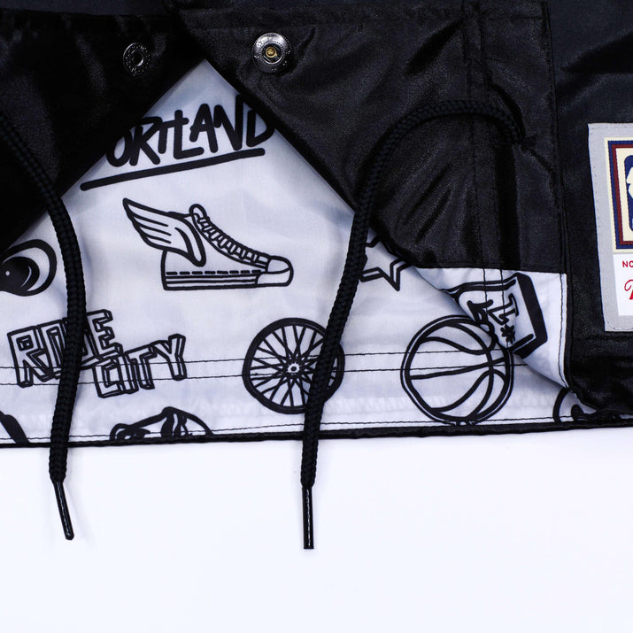 Mitchell & Ness Doodle Coaches Black Satin Jacket