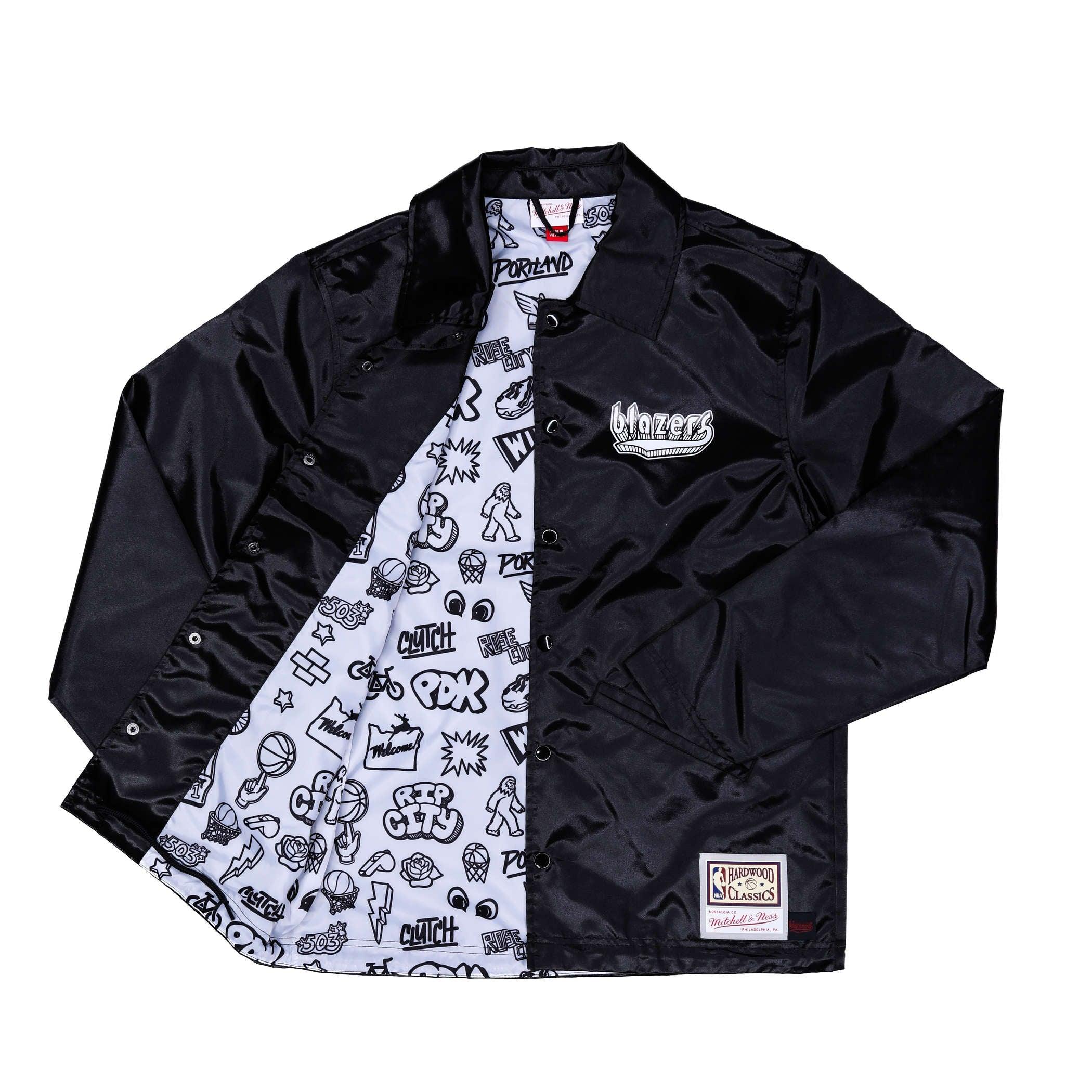 Mitchell & Ness Doodle Coaches Black Satin Jacket