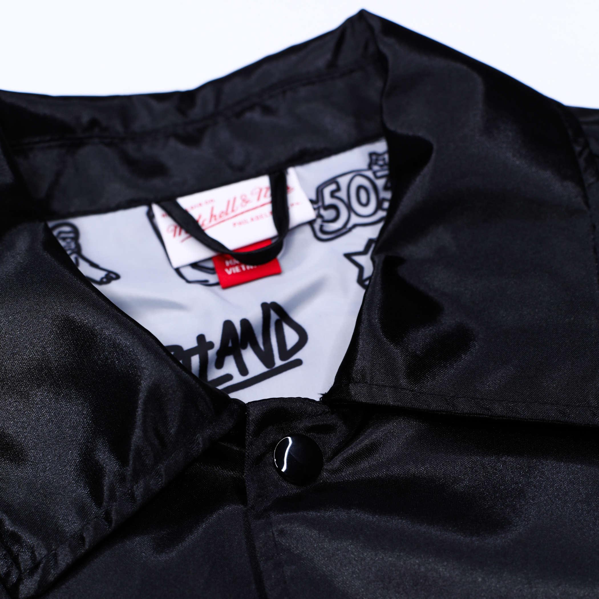 Mitchell & Ness Doodle Coaches Black Satin Jacket